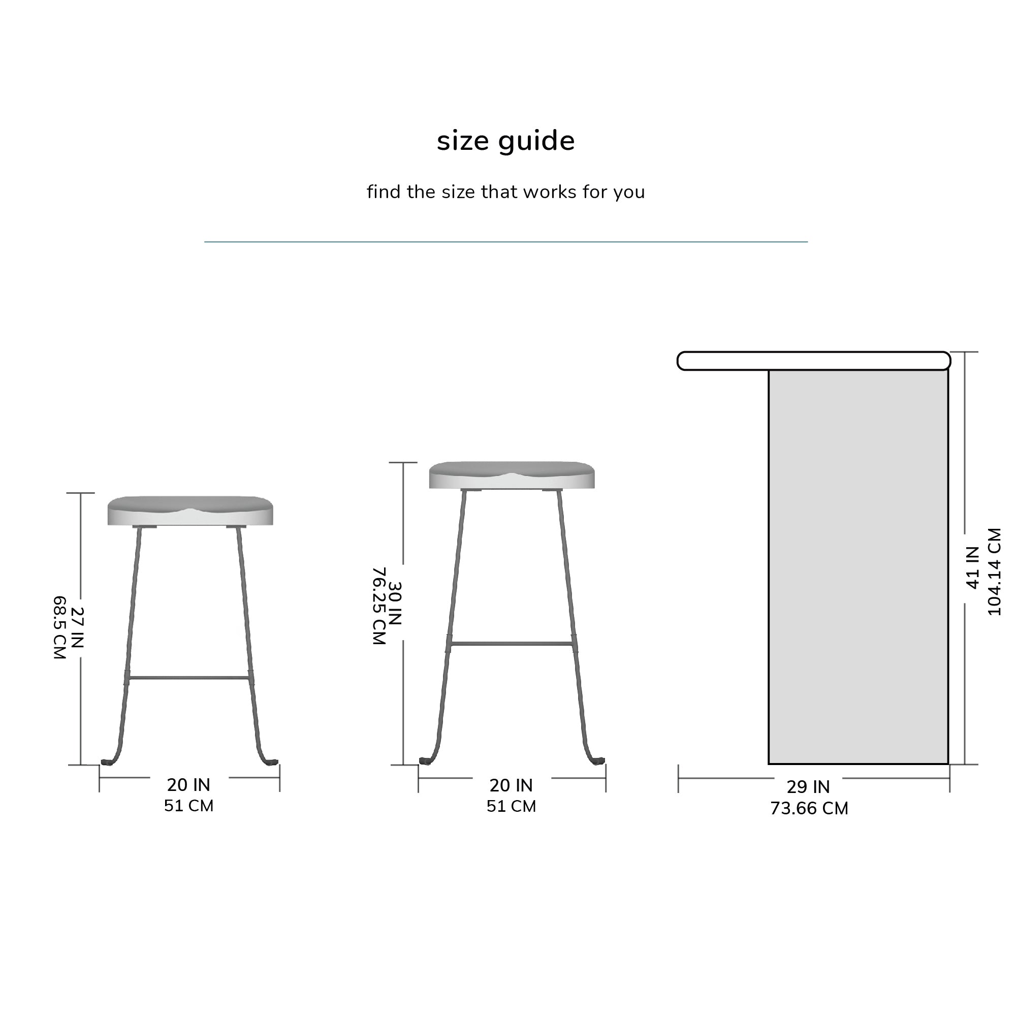 Rombass Solid Wood Counter Stool - Black Top