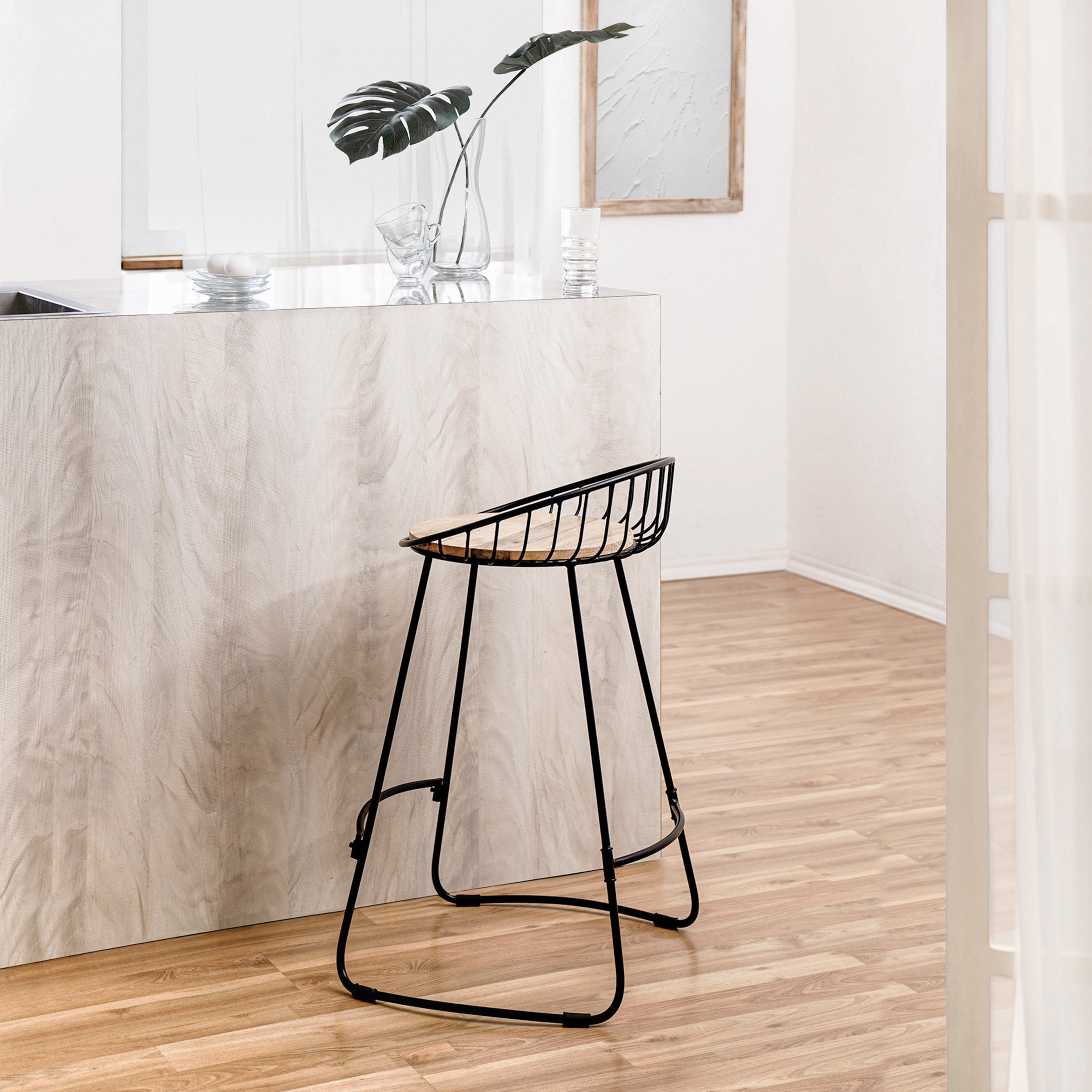 Tegan Counter Stool - Natural Top