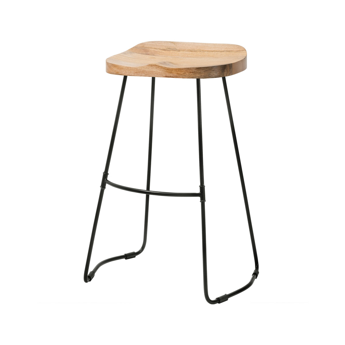 Rombass Solid Wood Counter Stool - Natural Top
