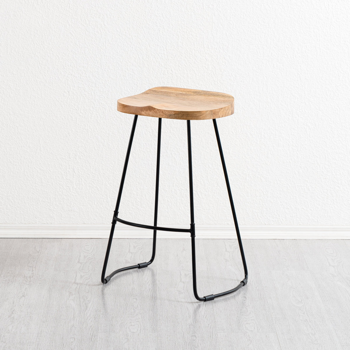 Rombass Solid Wood Counter Stool - Natural Top