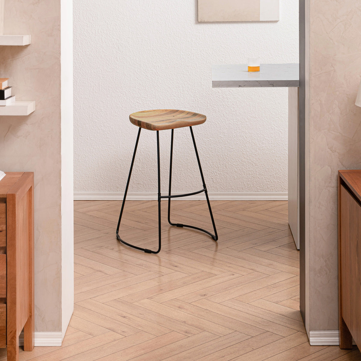 Ember Solid Wood Bar Stool - Natural