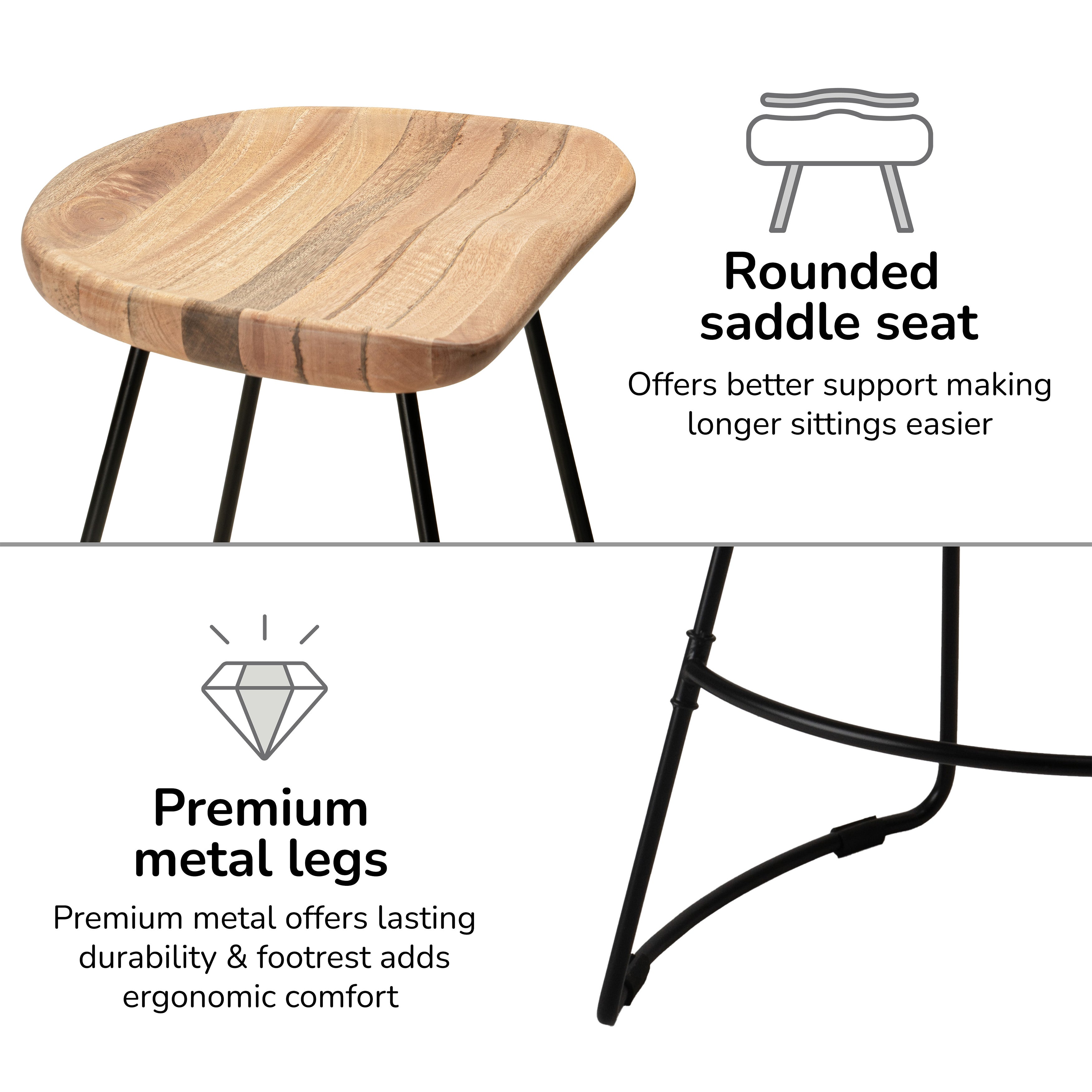 Ember Solid Wood Bar Stool - Natural