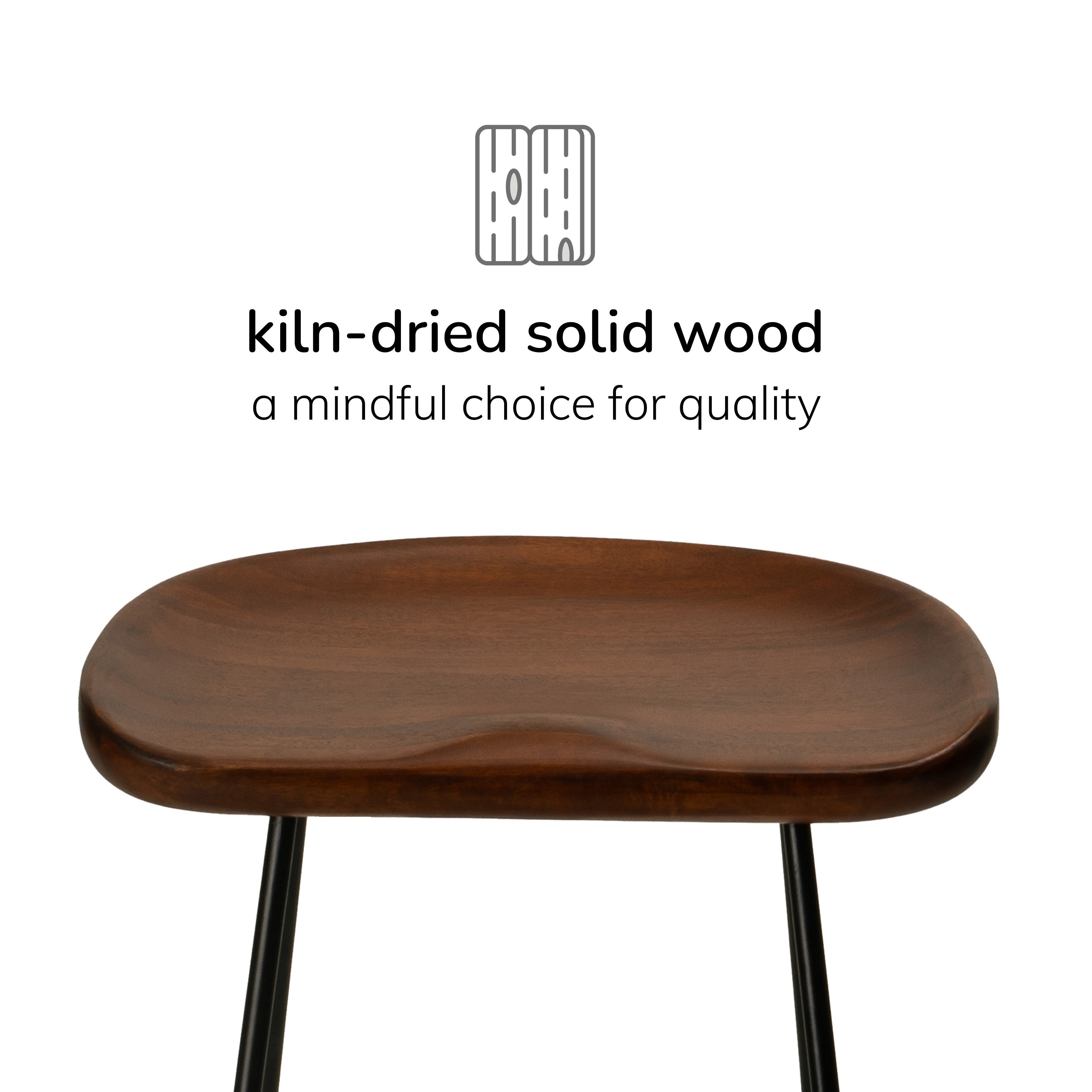 Ember Solid Wood Bar Stool - Walnut