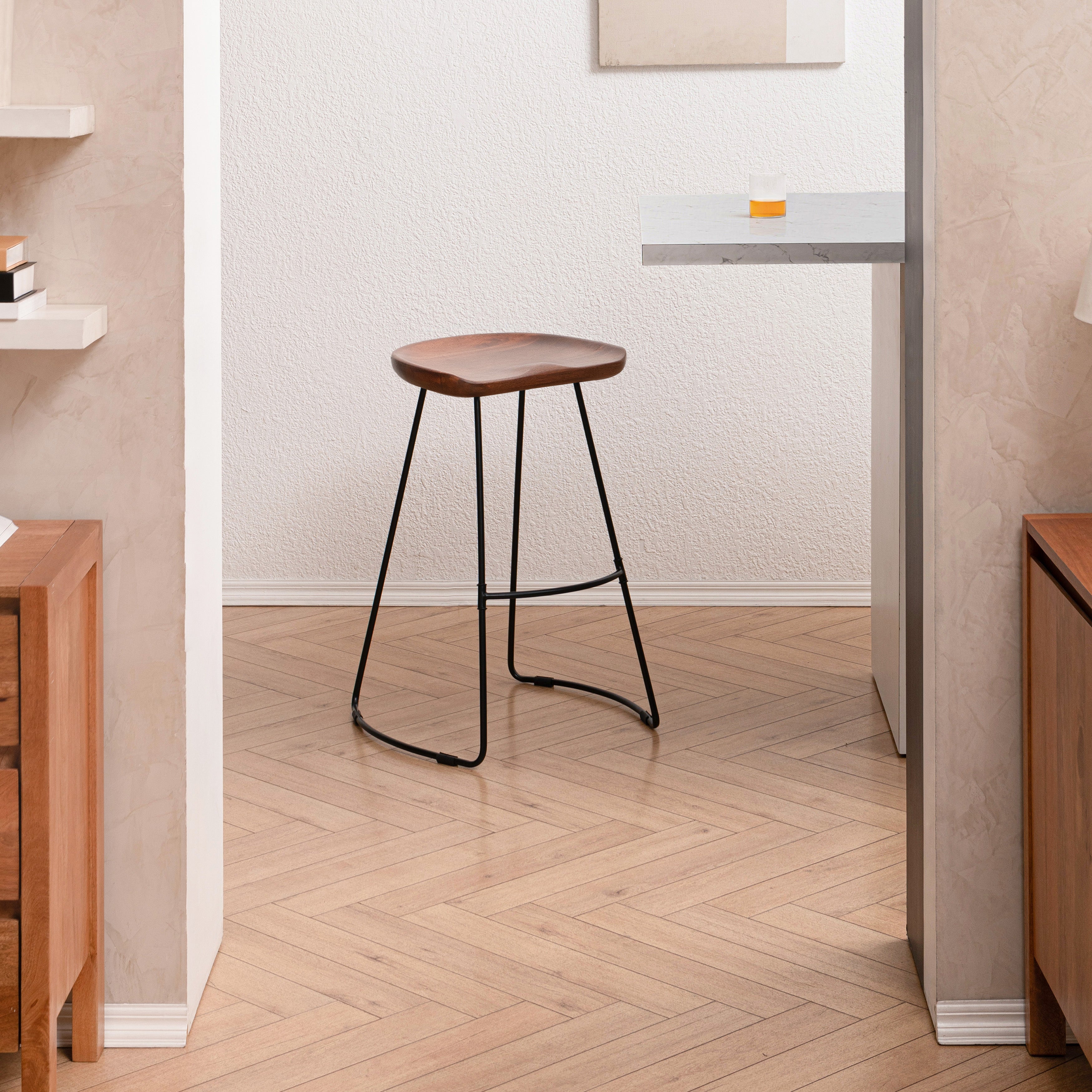 Ember Solid Wood Bar Stool - Walnut