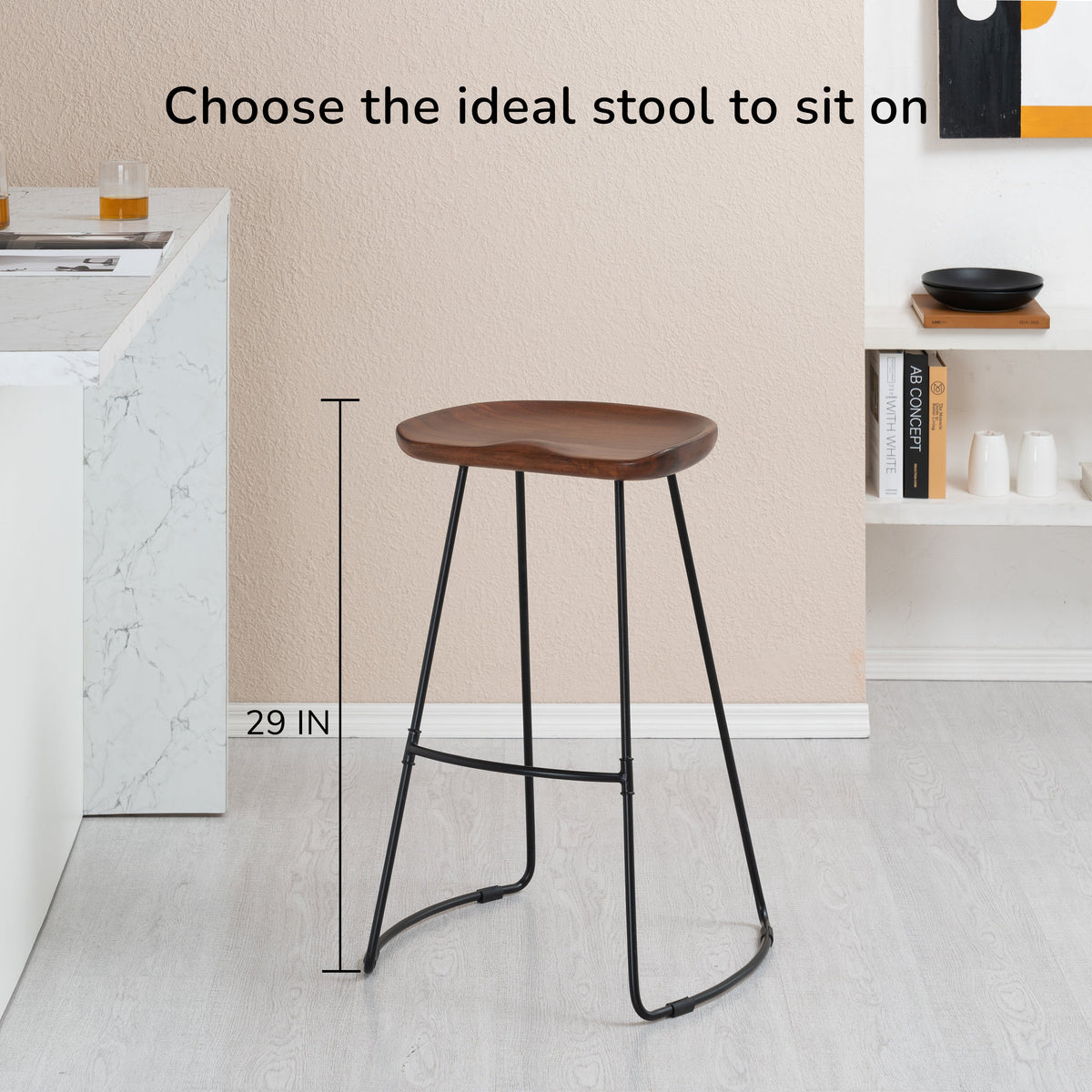 Ember Solid Wood Bar Stool - Walnut