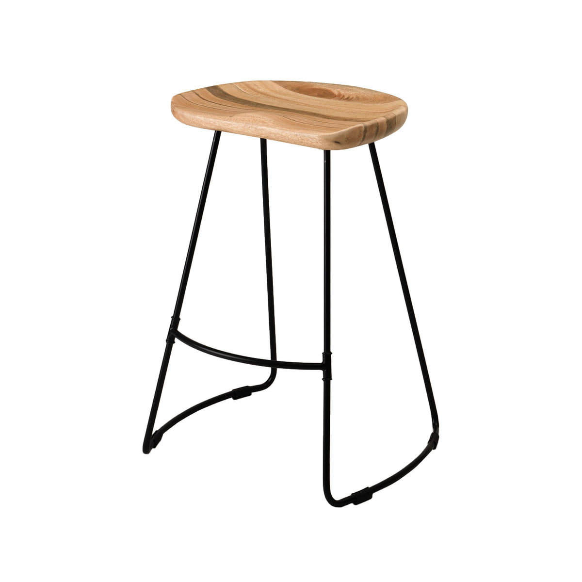 Ember Solid Wood Natural Counter Bar Stool - Large