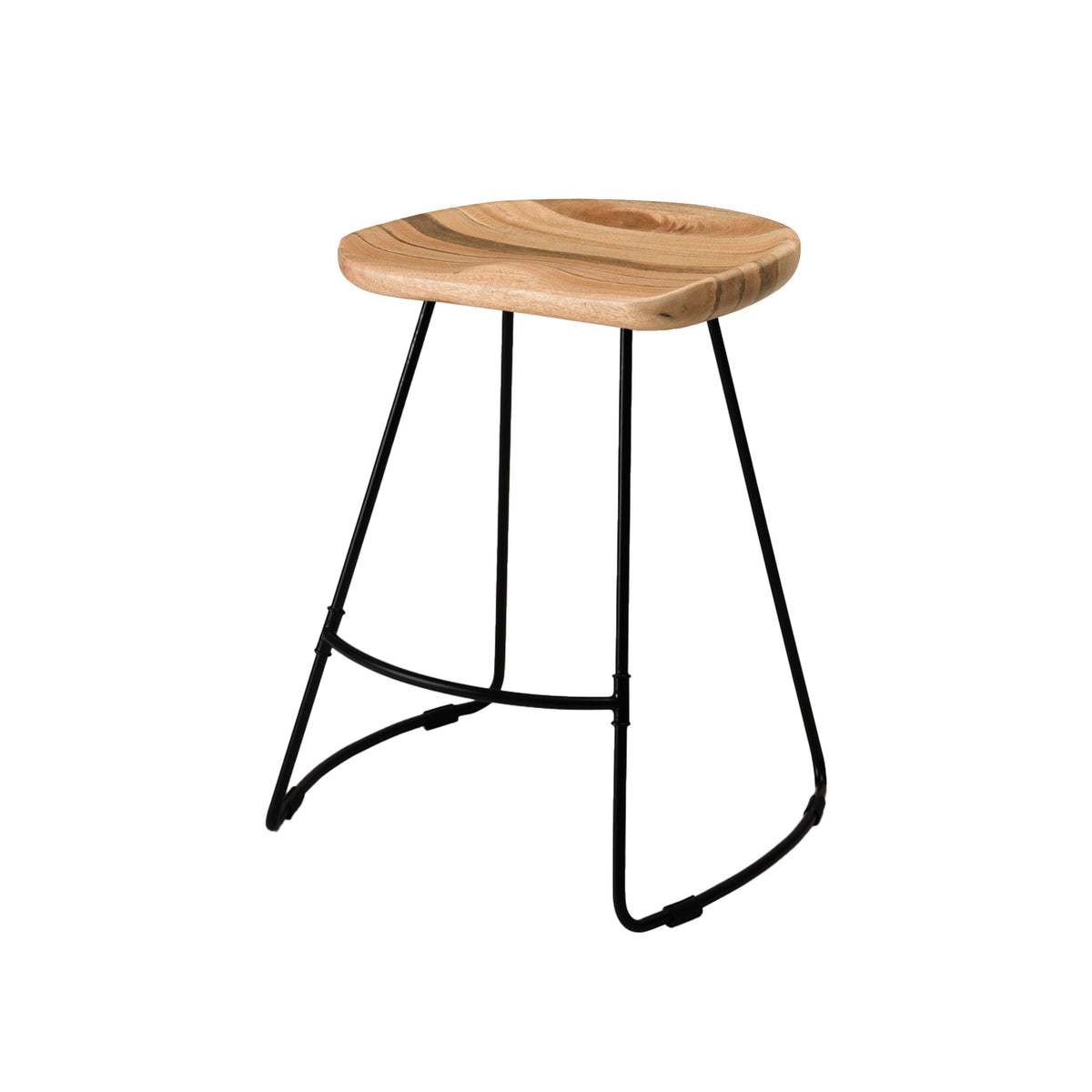 Ember Solid Wood Natural Counter Bar Stool - Small