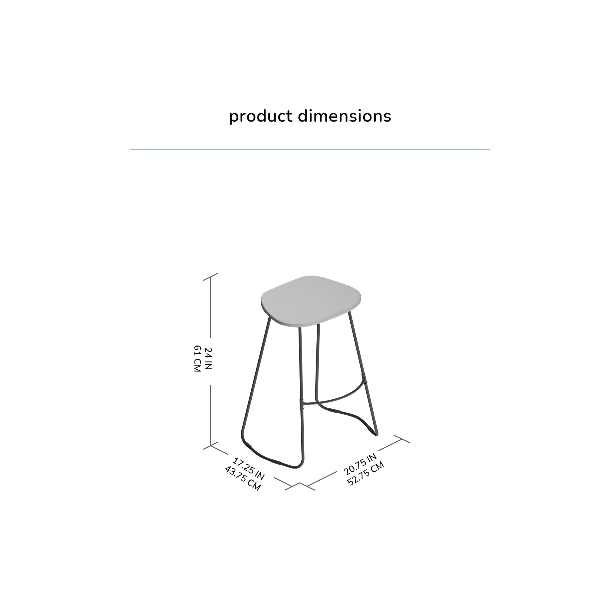 Ember Solid Wood Natural Counter Bar Stool - Small
