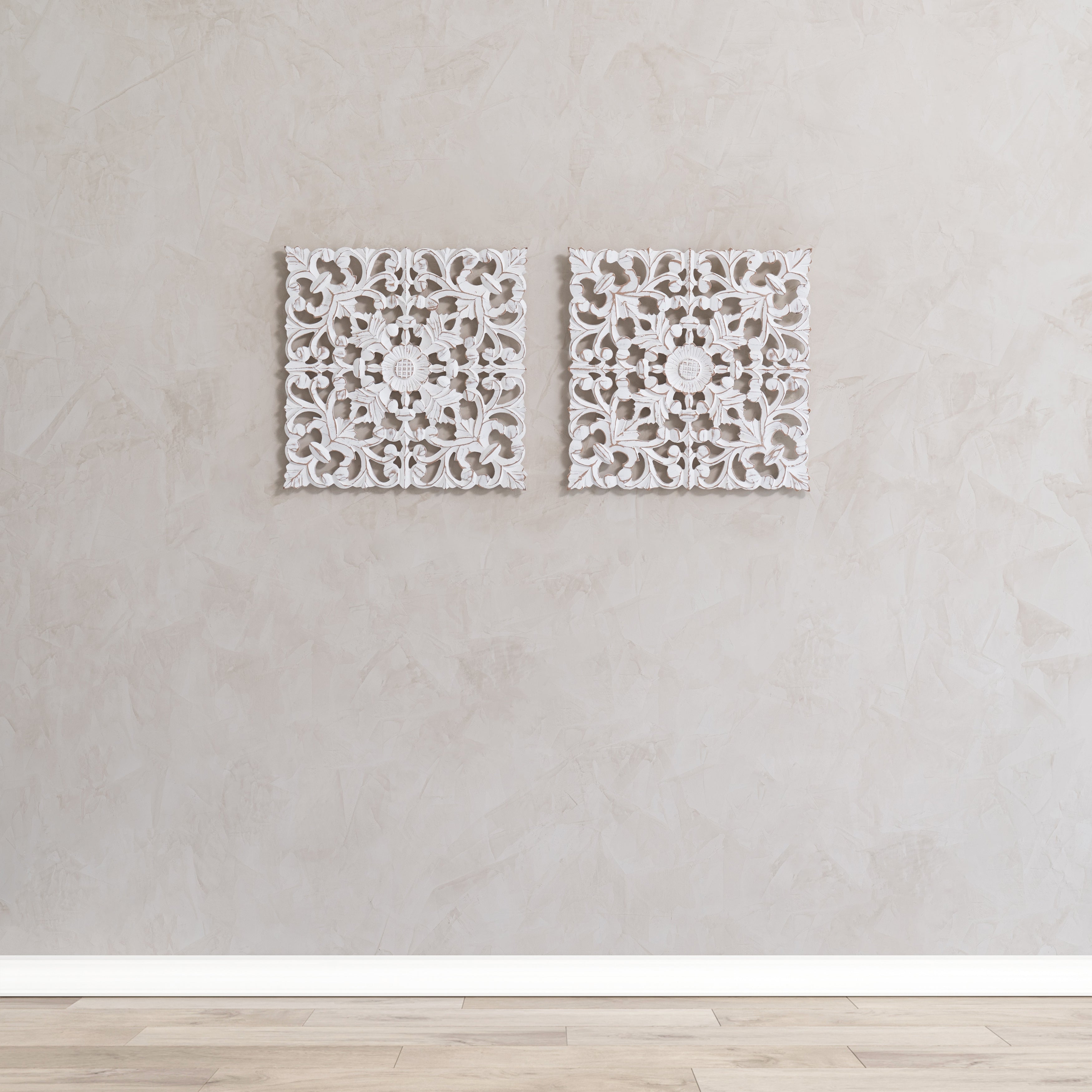 Bianci White Wall Medallion - Set of 2