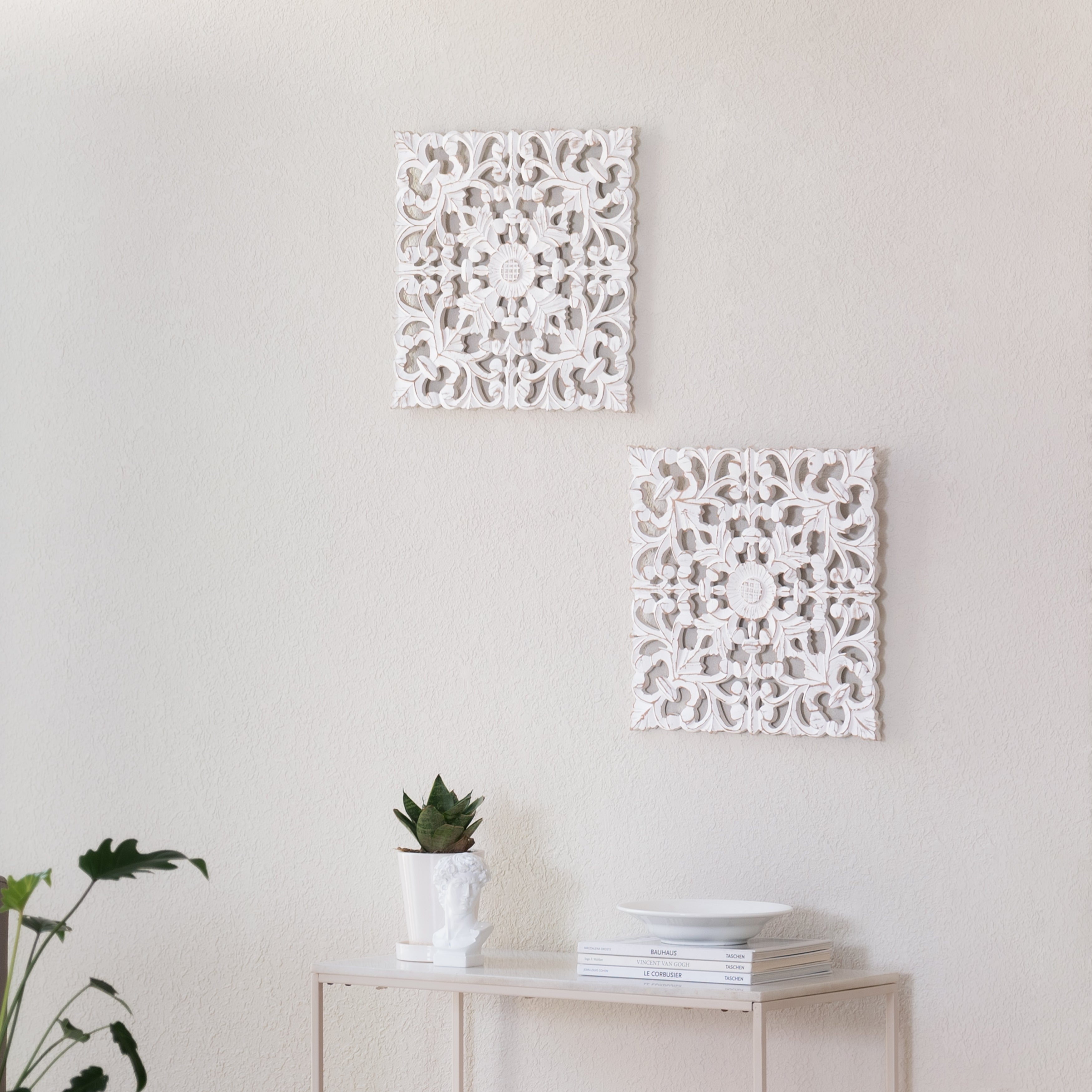 Bianci White Wall Medallion - Set of 2