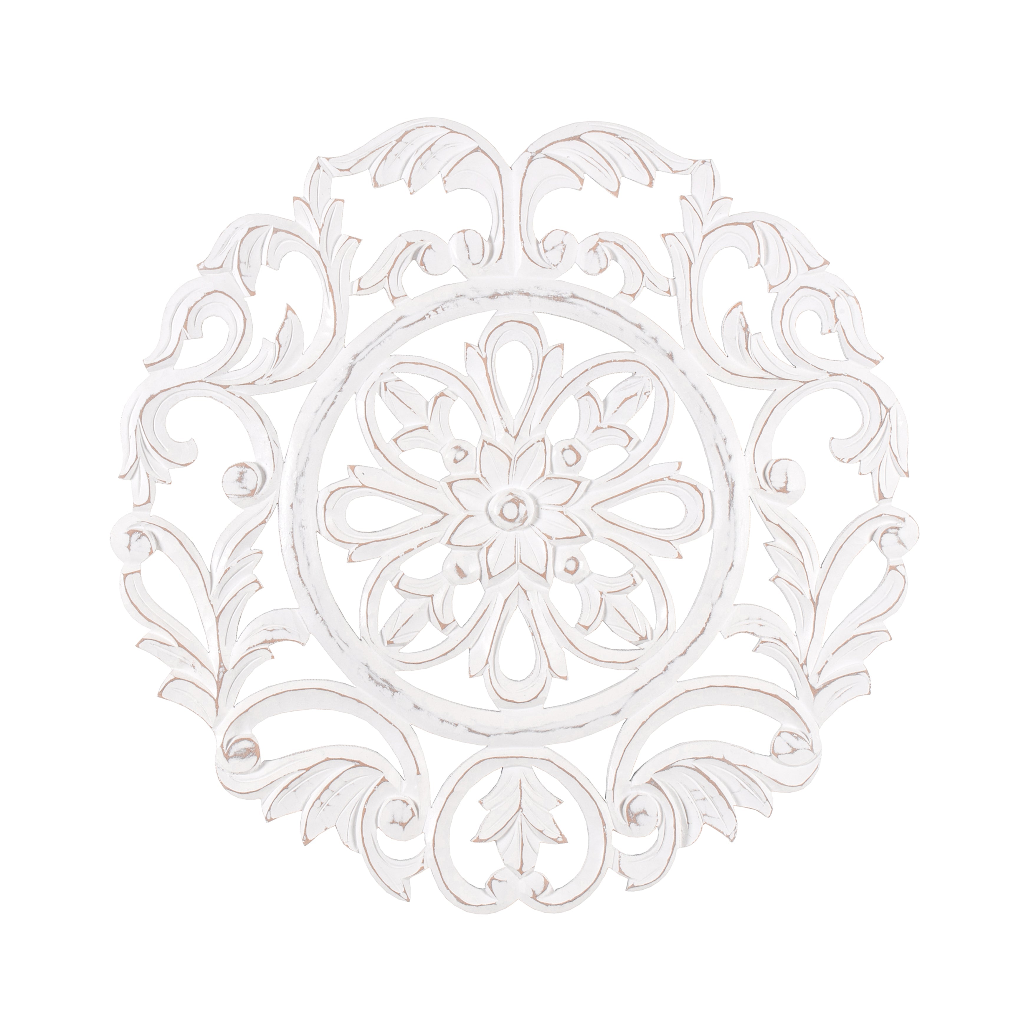 Lassi Medallion Hand Carved - White