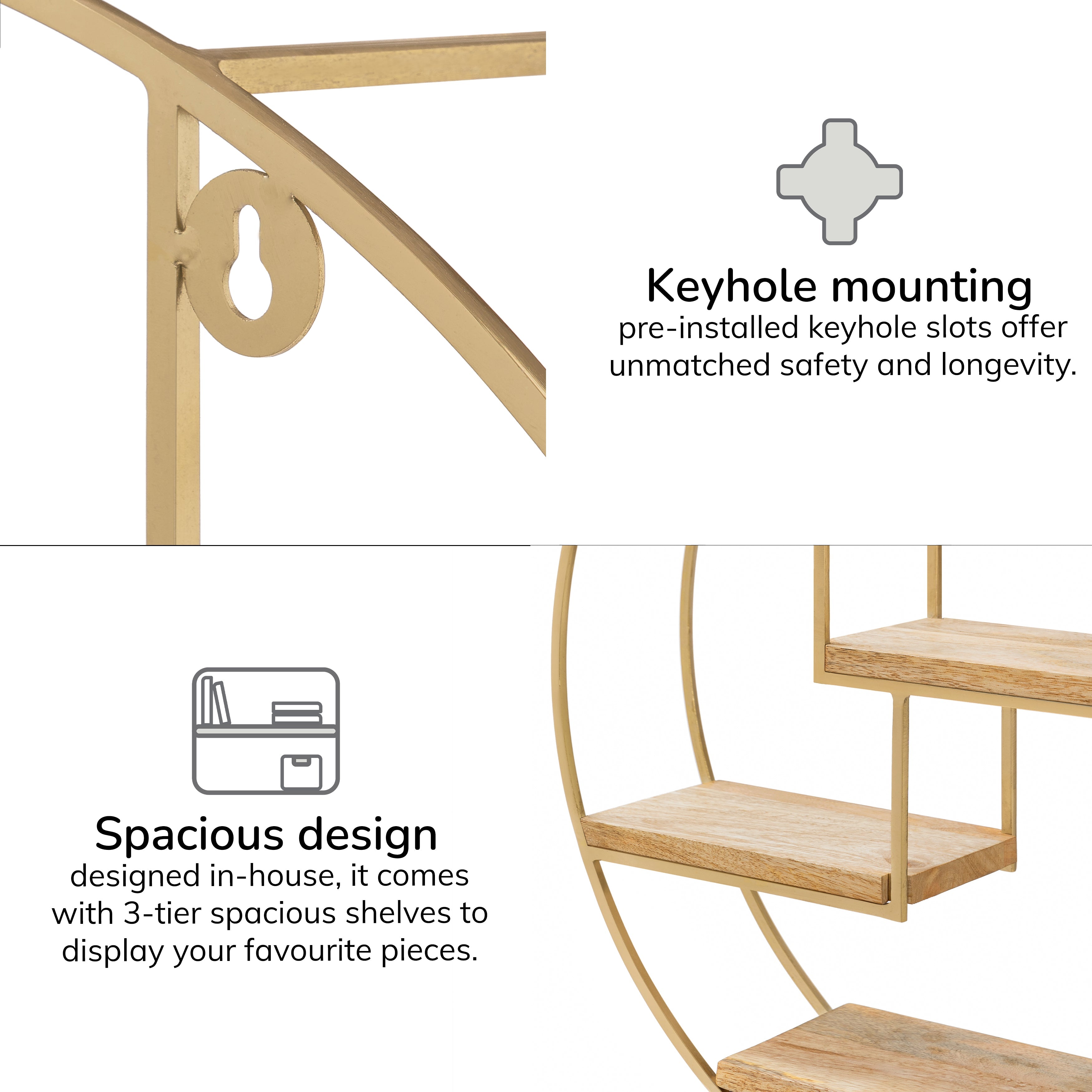 Marly Wall Shelf - Gold