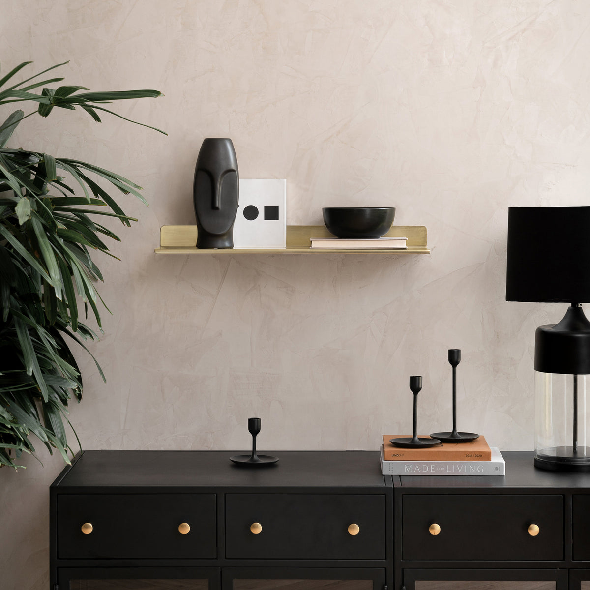 Billy Metal Wall Mounted Gold Shelves - Small