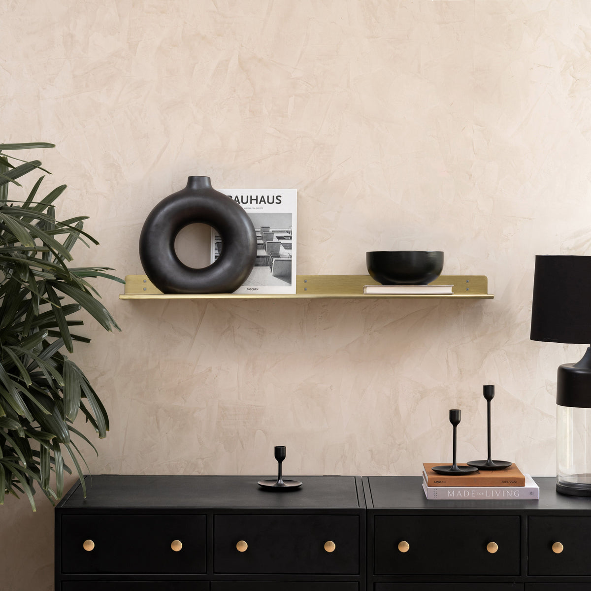 Billy Metal Wall Mounted Gold Shelves - Large