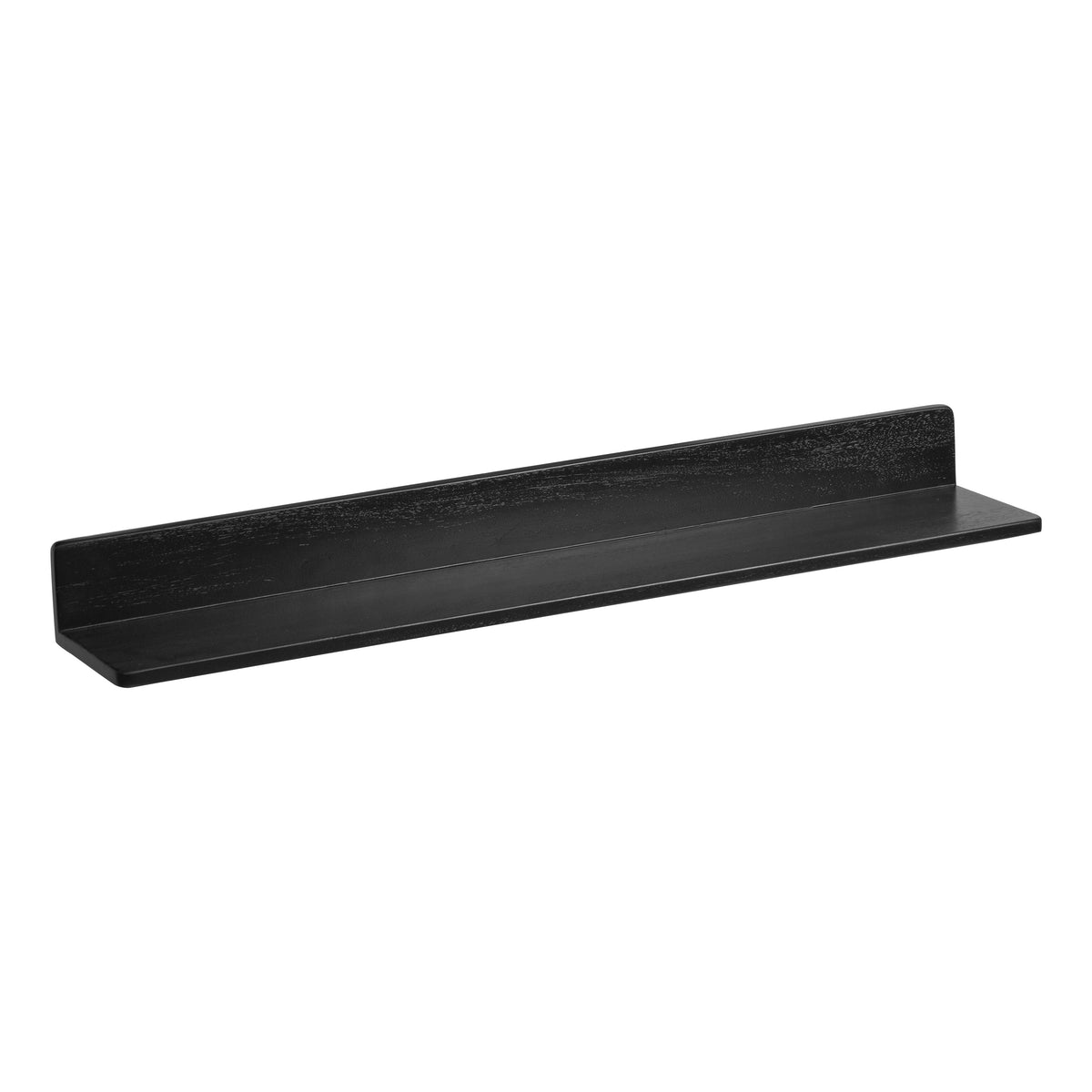 Yung Solid Wood Wall Mounted Black Shelves - Large