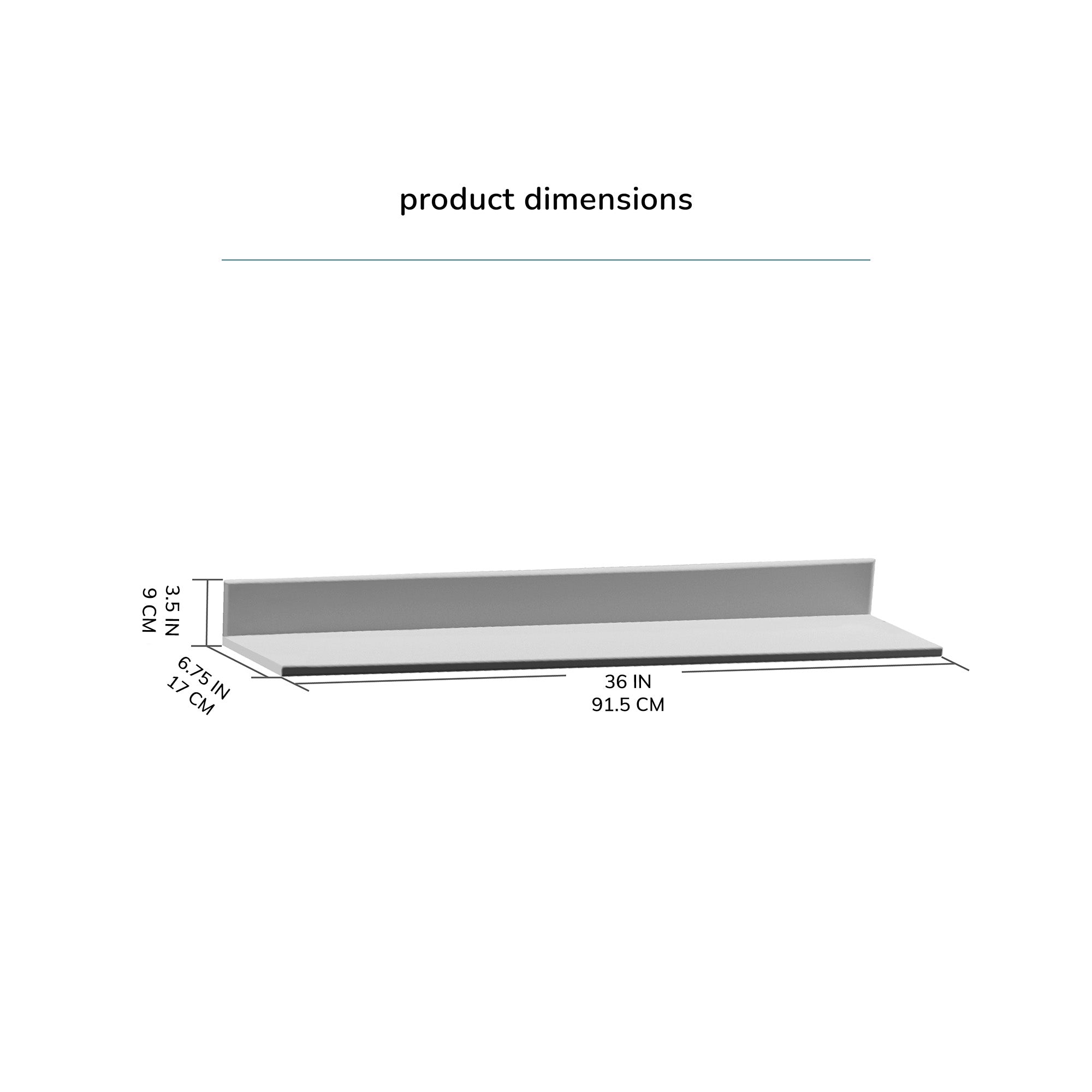 Yung Solid Wood Wall Mounted Black Shelves - Large