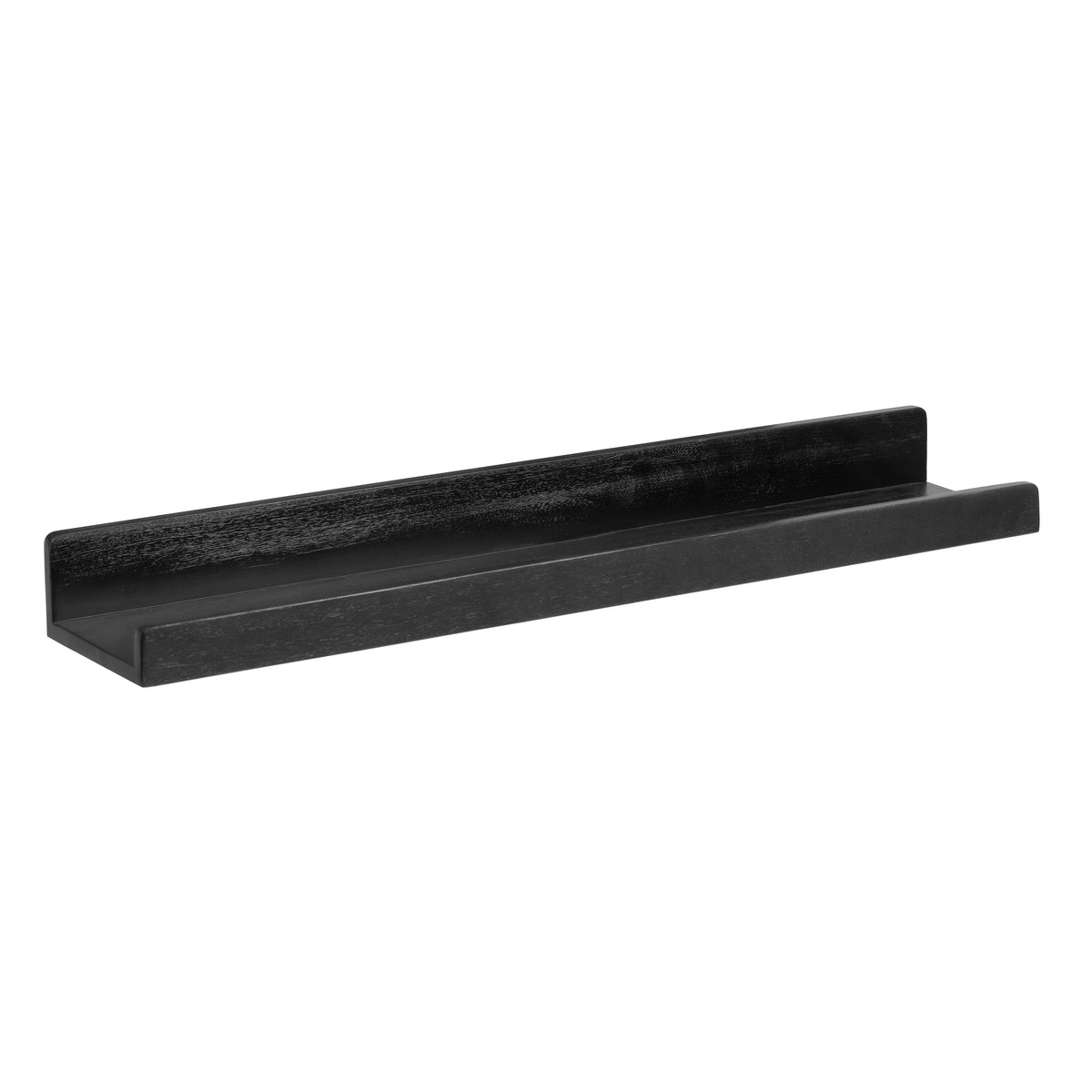 Max Solid Wood Wall Mounted Black Shelves - Large