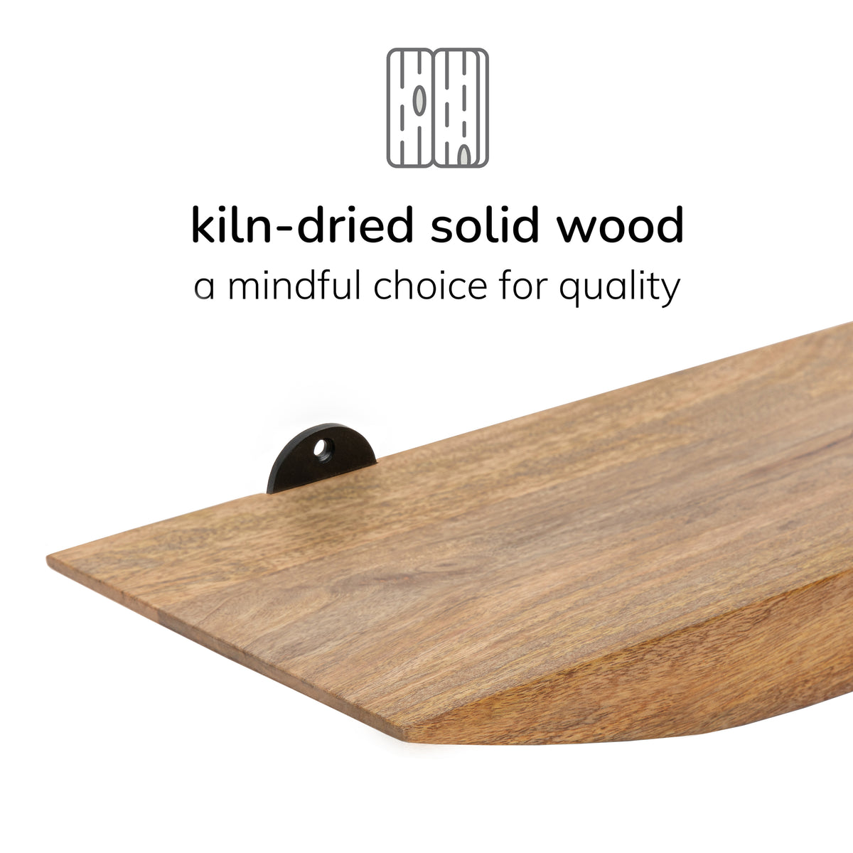 Hutch Solid Wood Set of 2 Floating Shelves - Natural