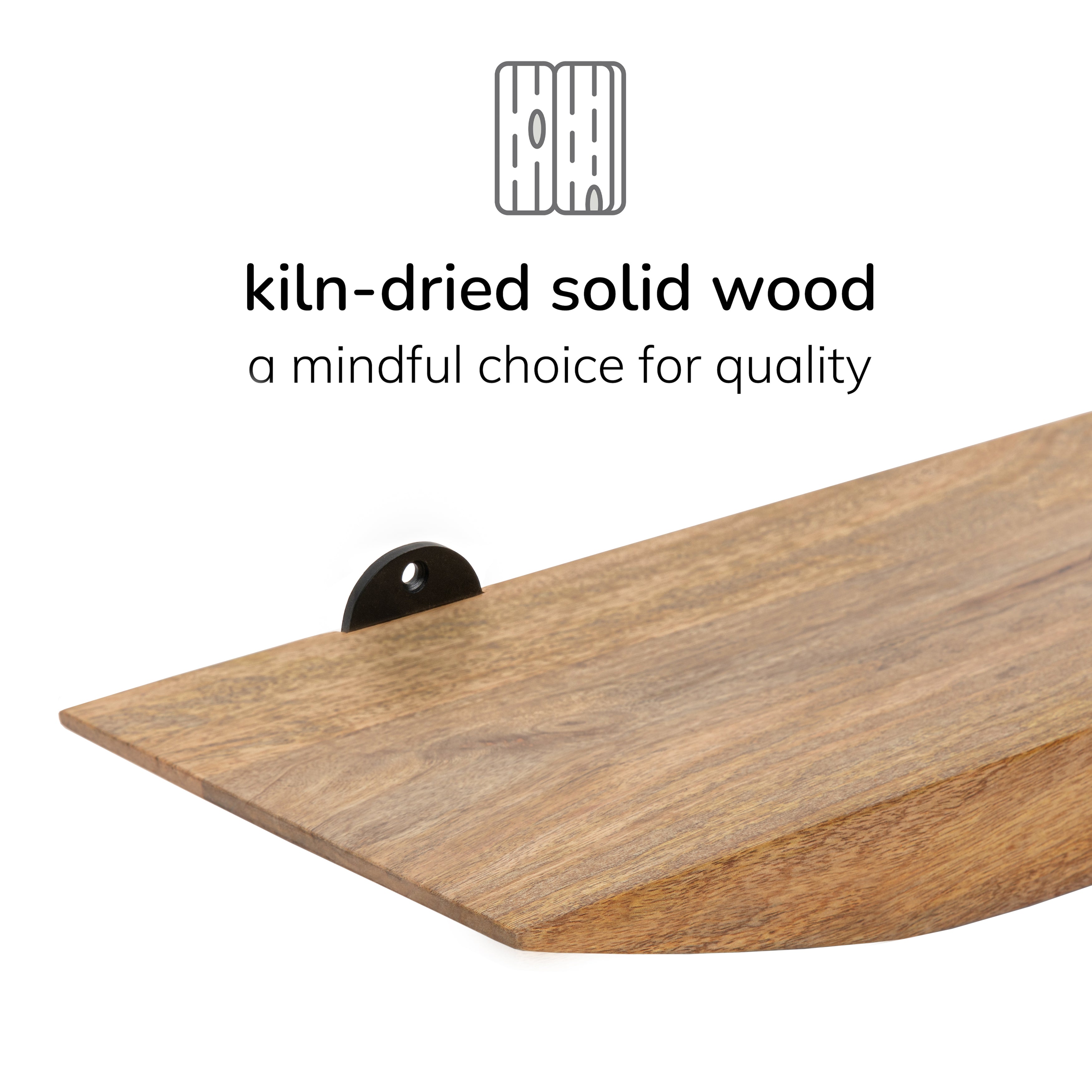 Hutch Solid Wood Set of 2 Floating Shelves - Natural