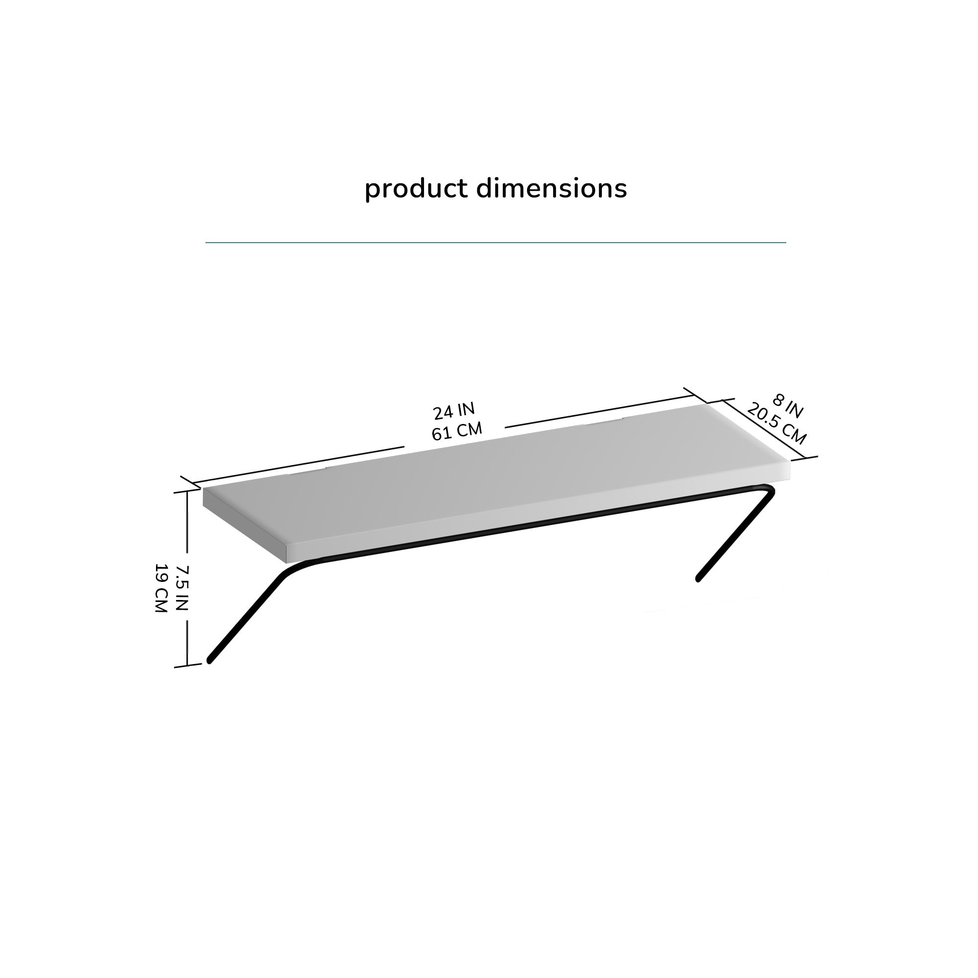 Venice Solid Wood & Iron Black Shelves - Small