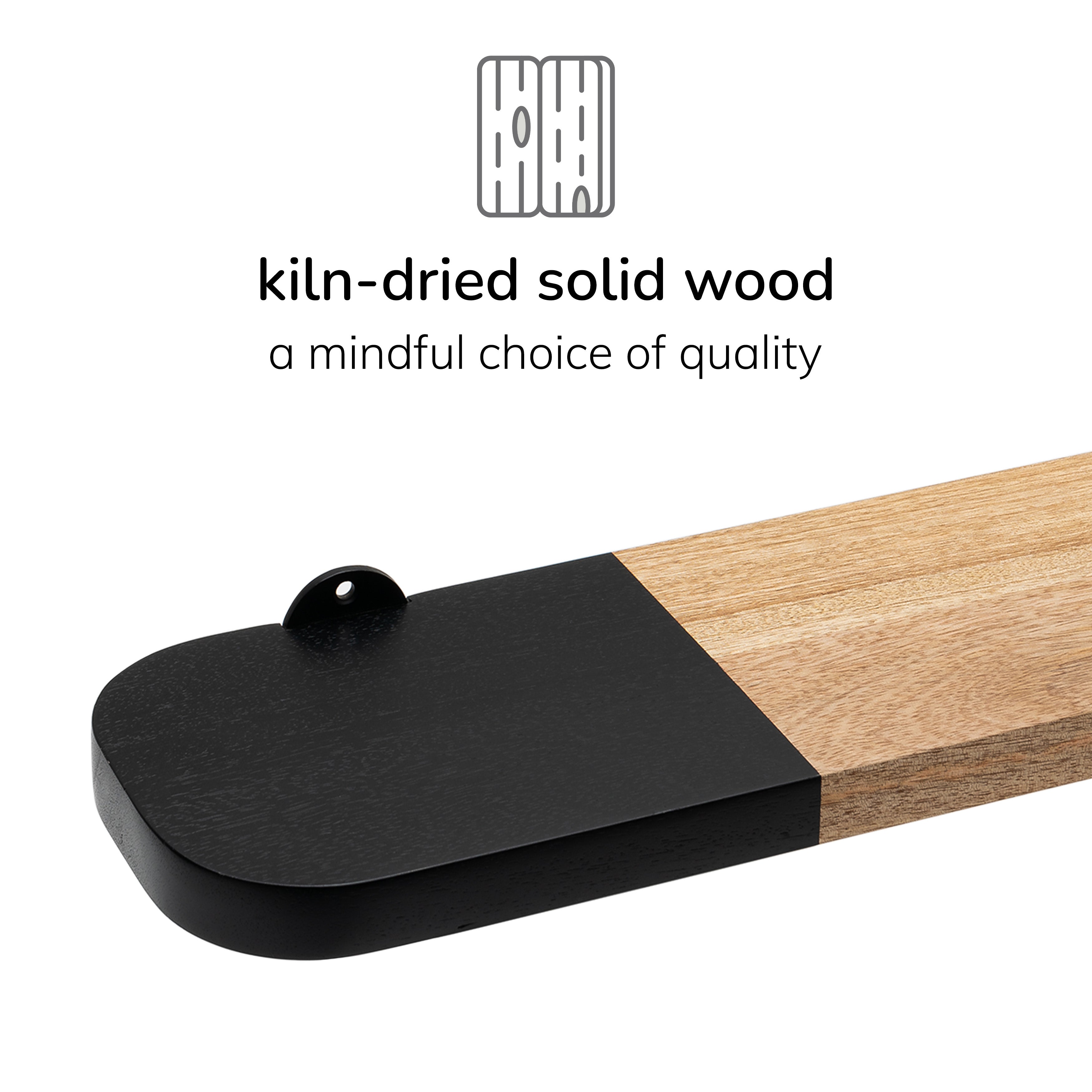 Norton Solid Wood Natural & Black Shelf - Small