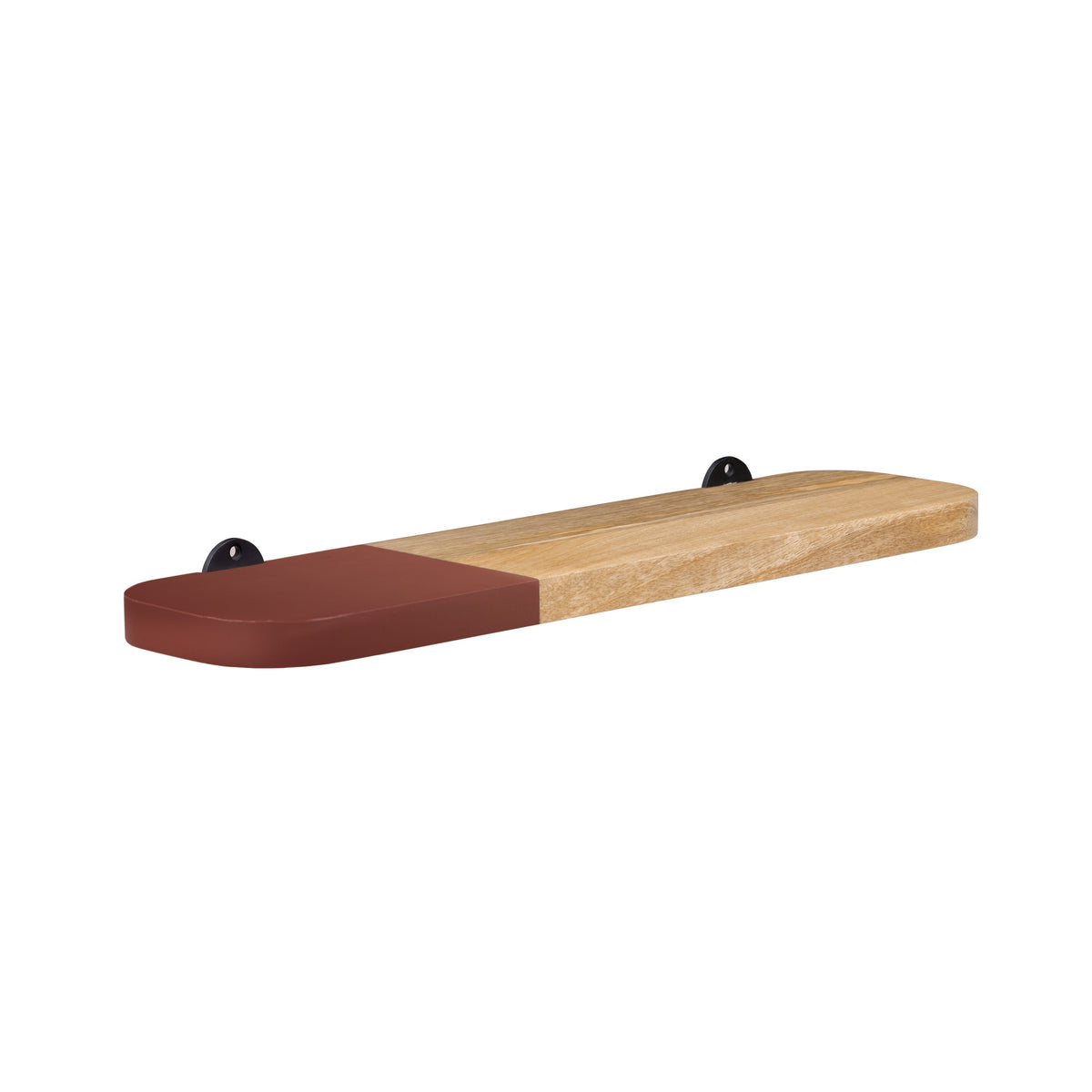 Norton Solid Wood Natural & Burgandy Shelf - Small
