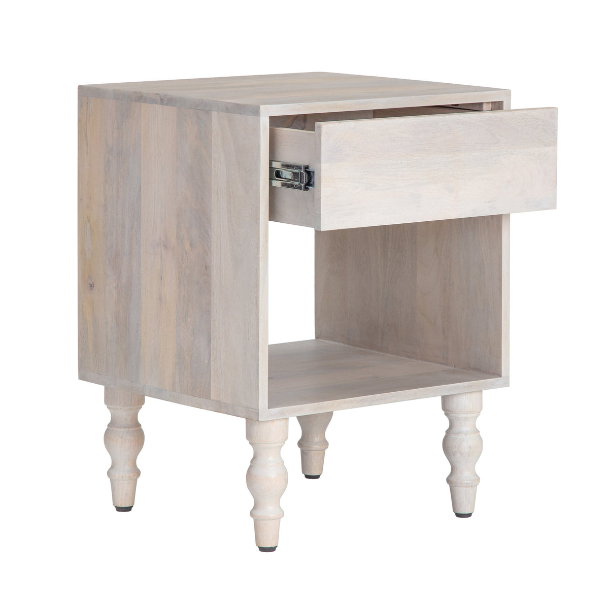 Rhonda Nightstand with Drawer - Whitewash