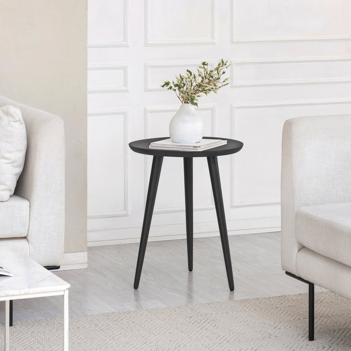 Electra Solid Wood Side Table - Black
