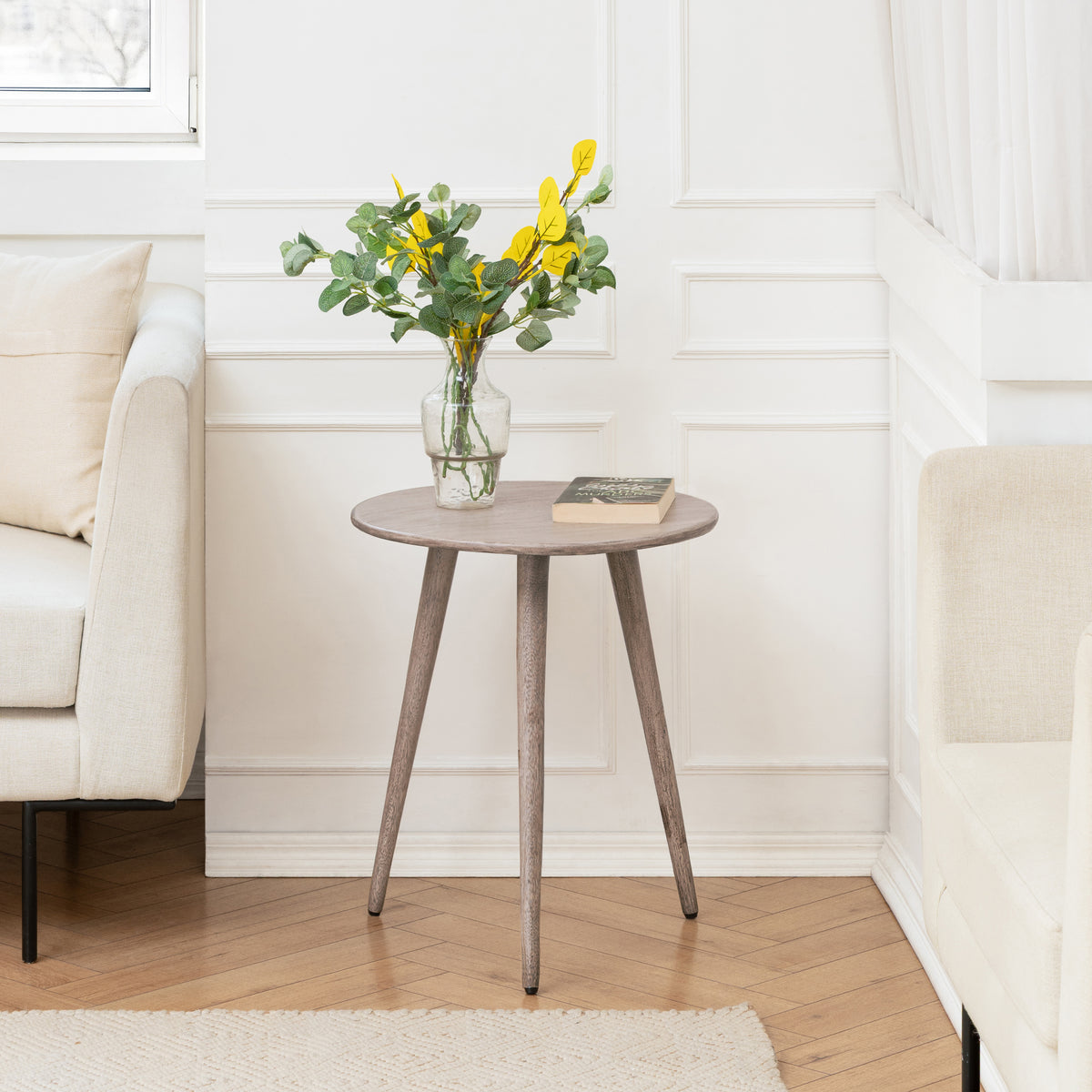 Judy Solid Side Table - Greige