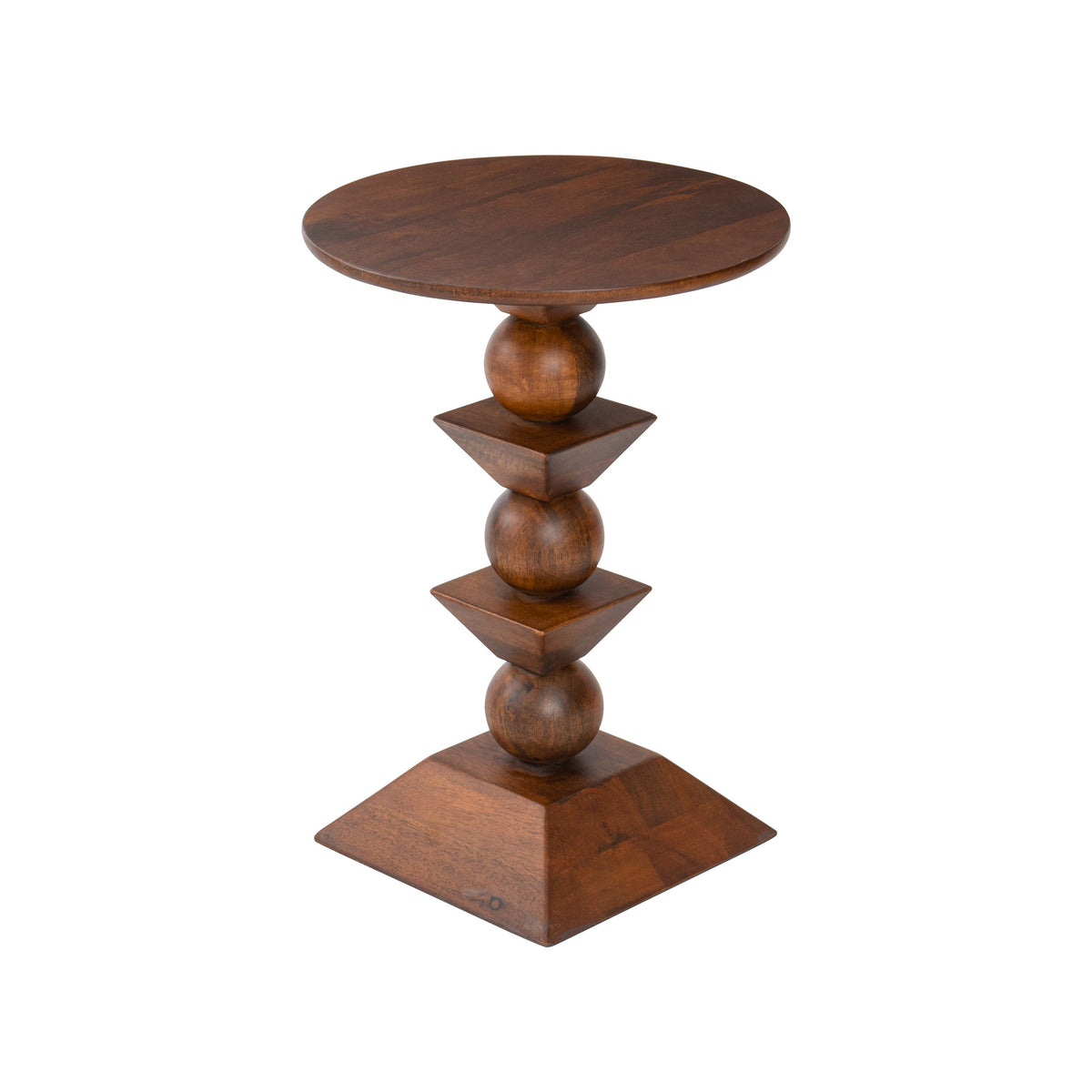 Gino Solid Wood Side Table - Walnut