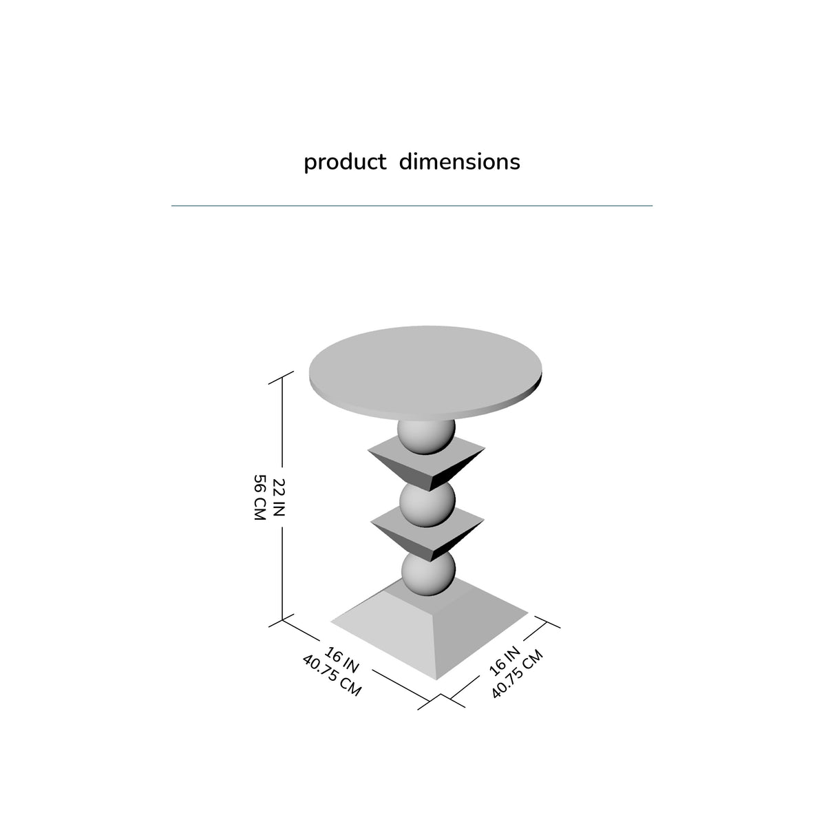 Gino Solid Wood Side Table - Walnut