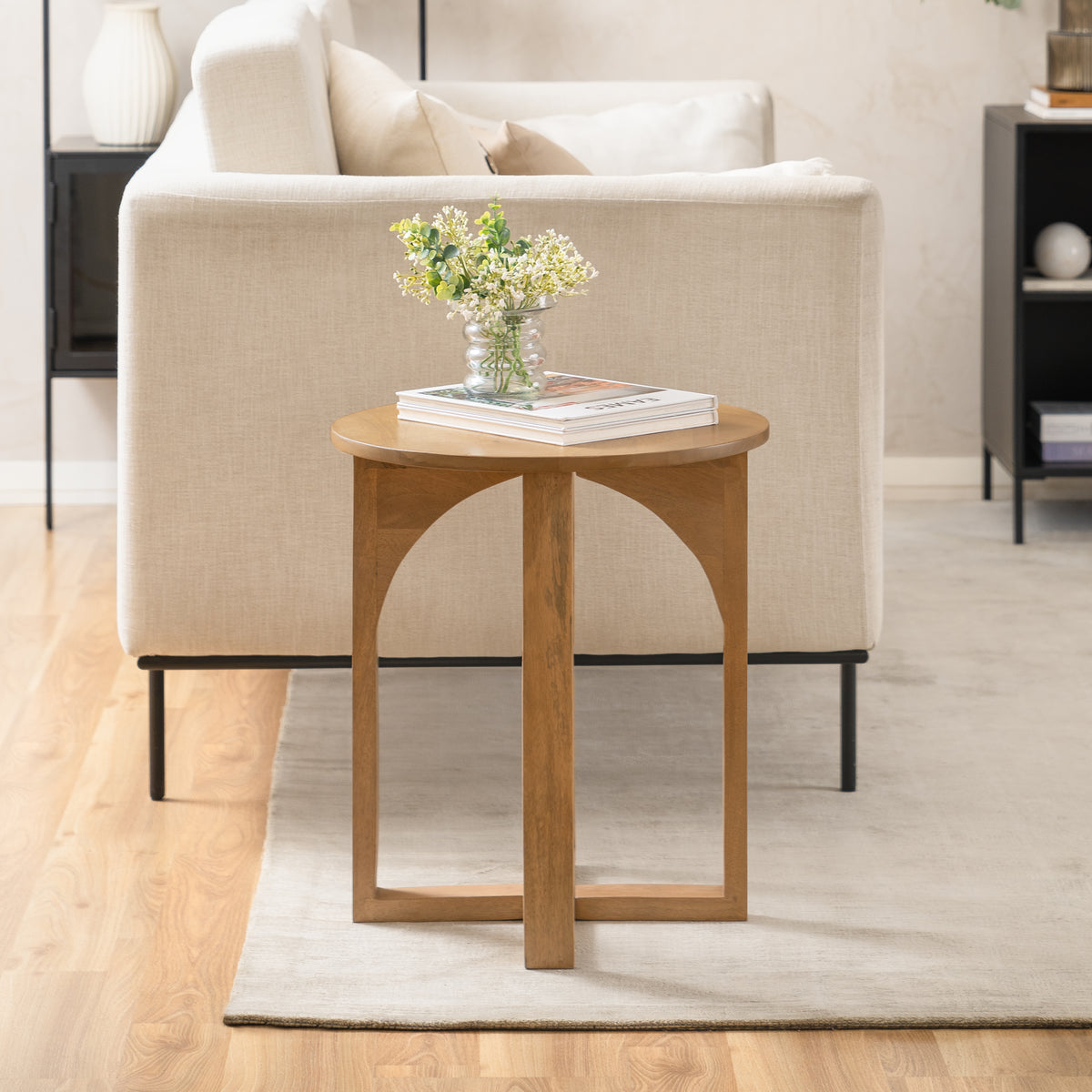 Viera Solid Wood Side Table - Blonde Natural