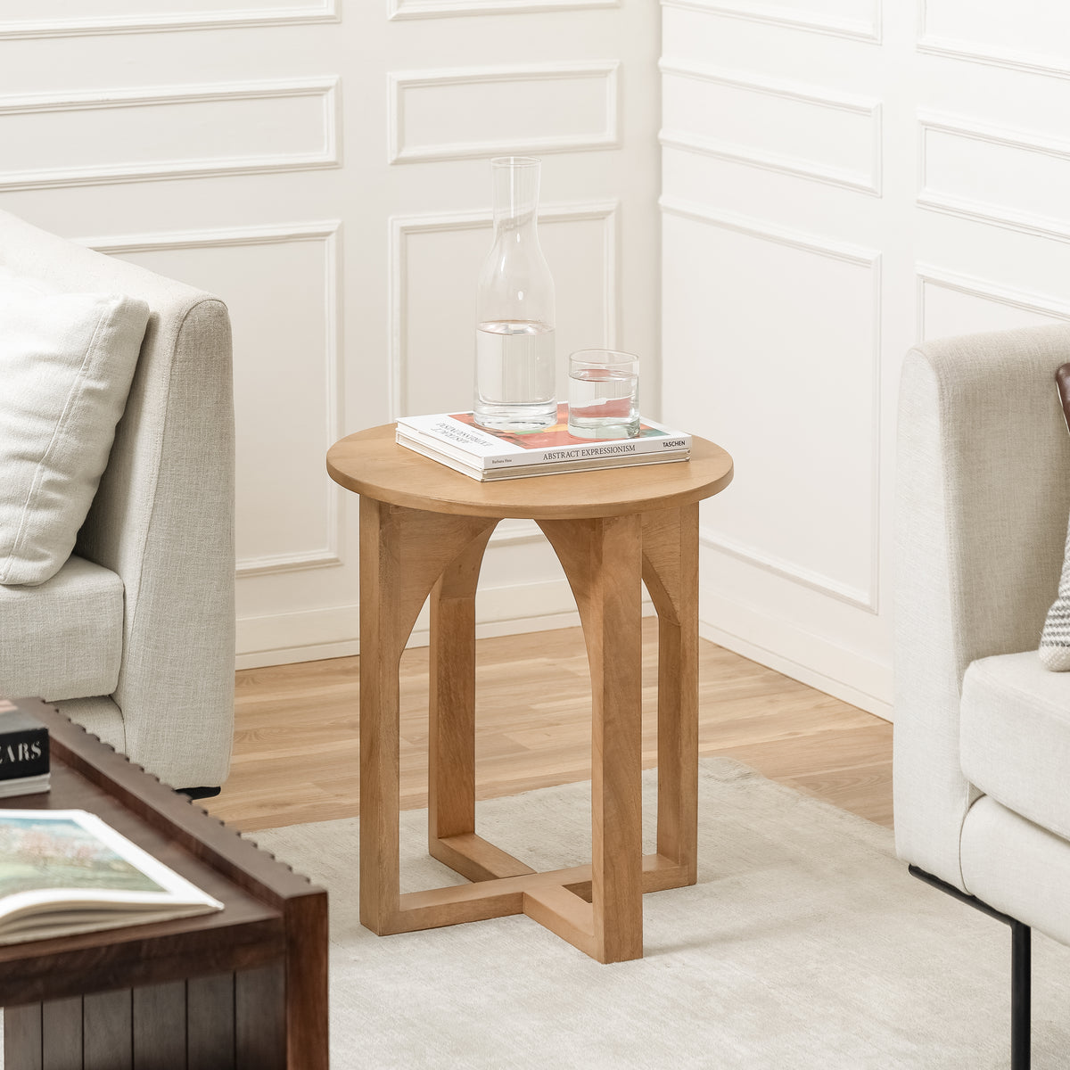 Viera Solid Wood Side Table - Blonde Natural