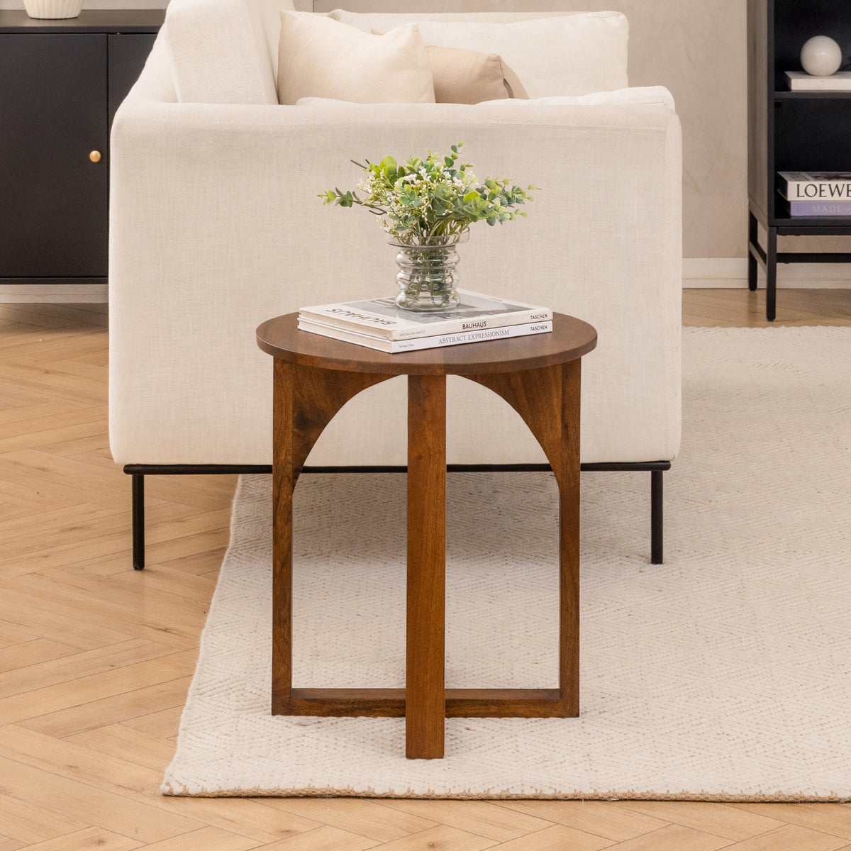 Viera Solid Wood Side Table - Walnut