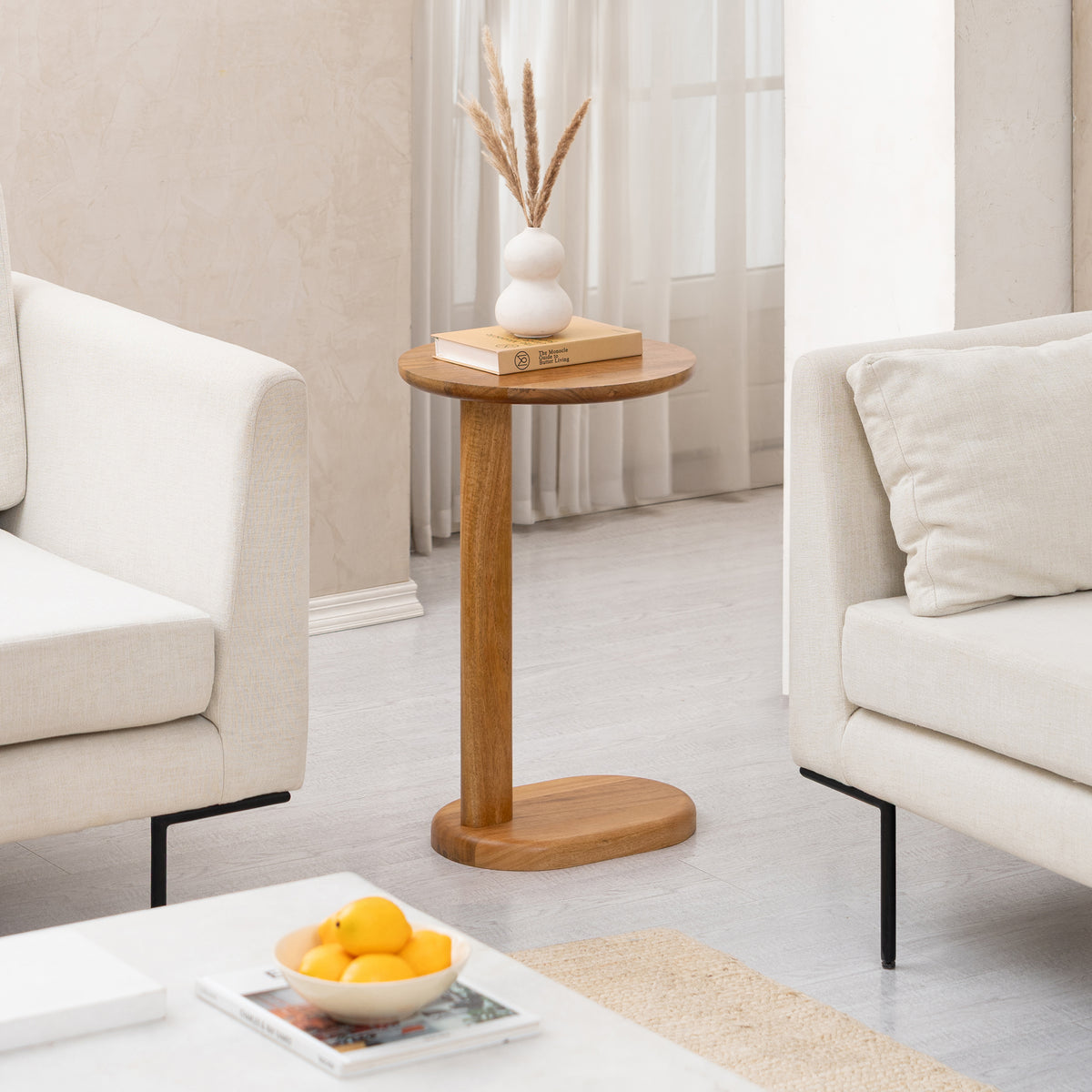 Nora Solid Wood Side Table - Mid Tone Honey