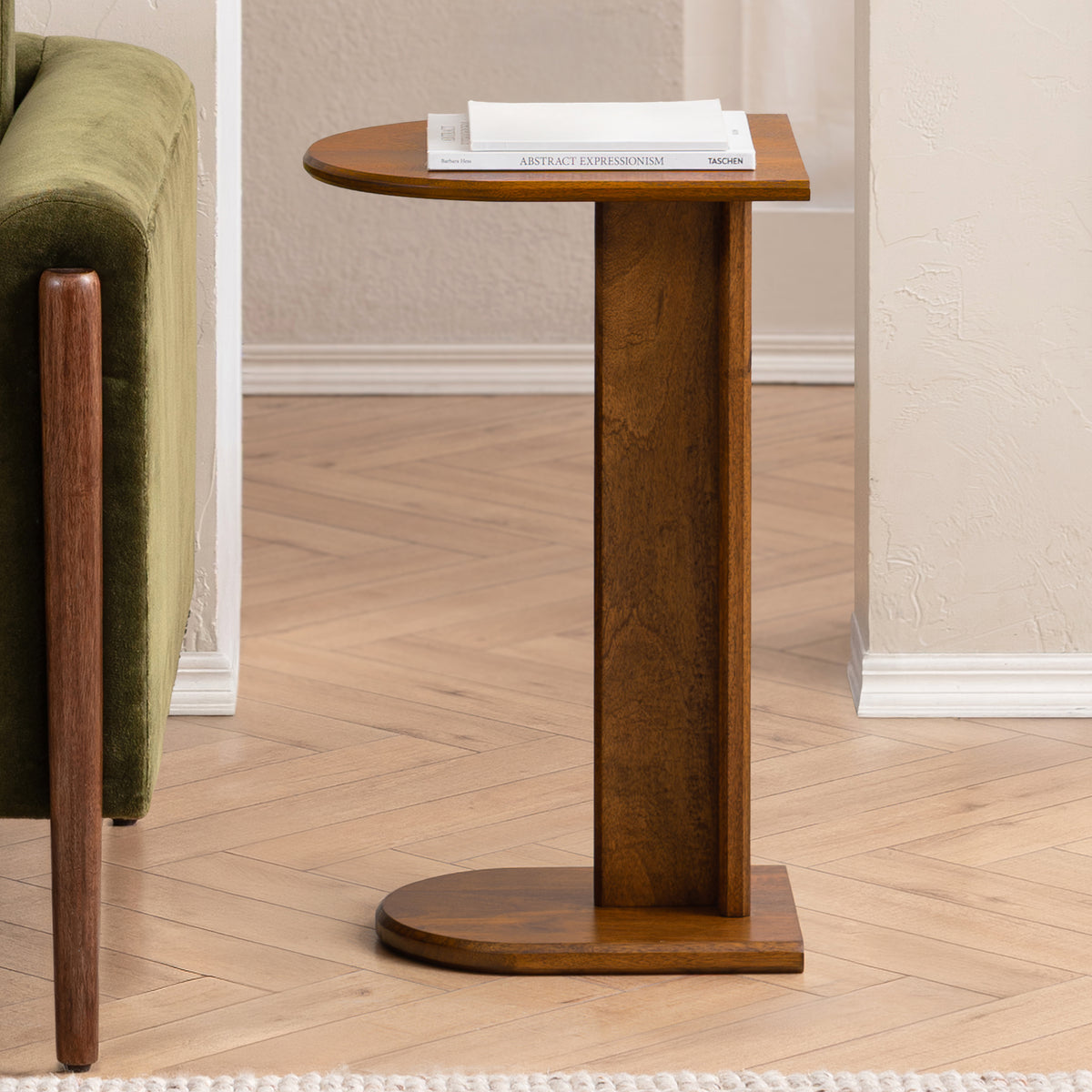 Ivy Solid Wood Side Table - Walnut