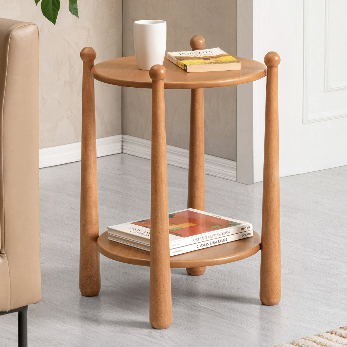 Pablo Solid Wood Side Table - Mid Tone Honey