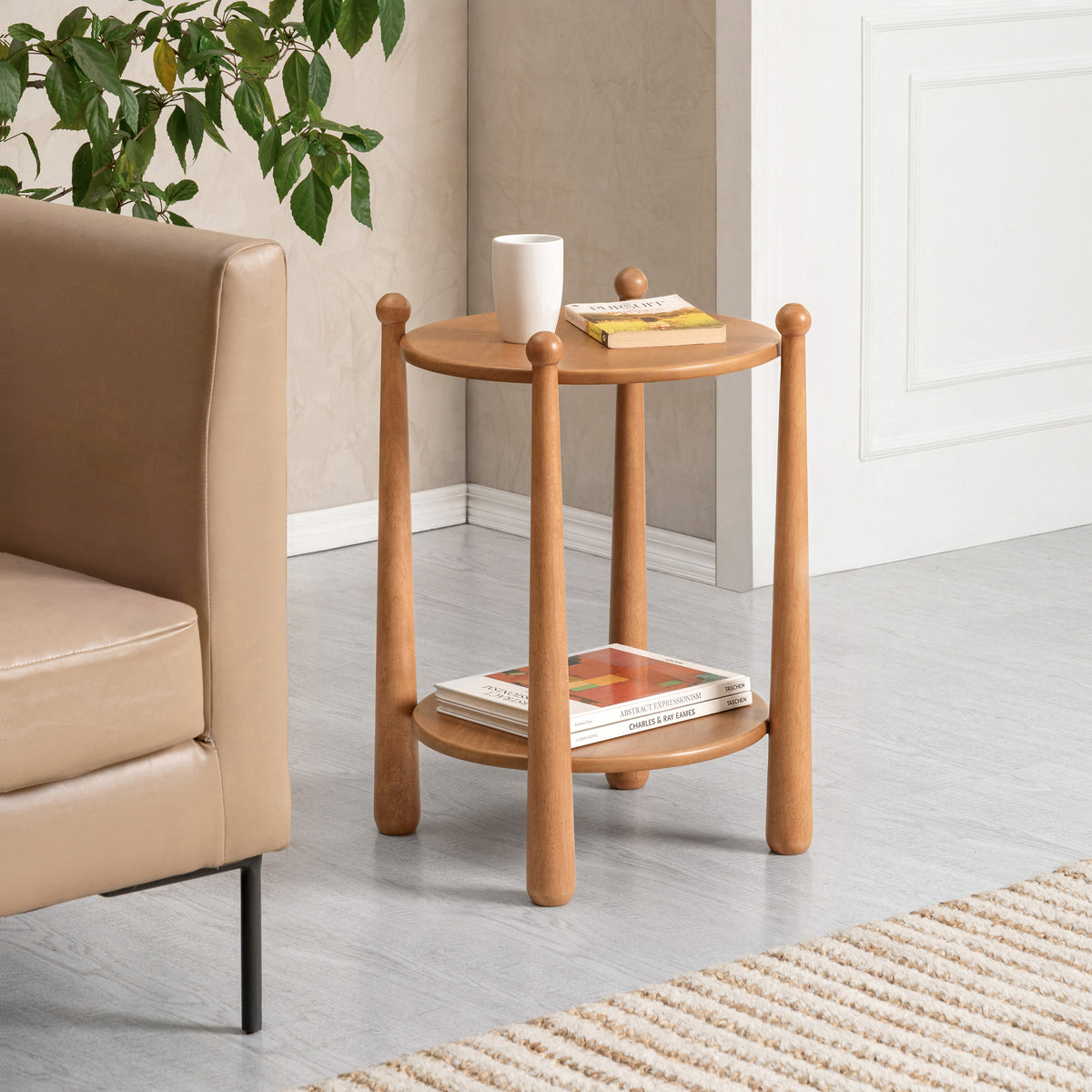 Pablo Solid Wood Side Table - Mid Tone Honey