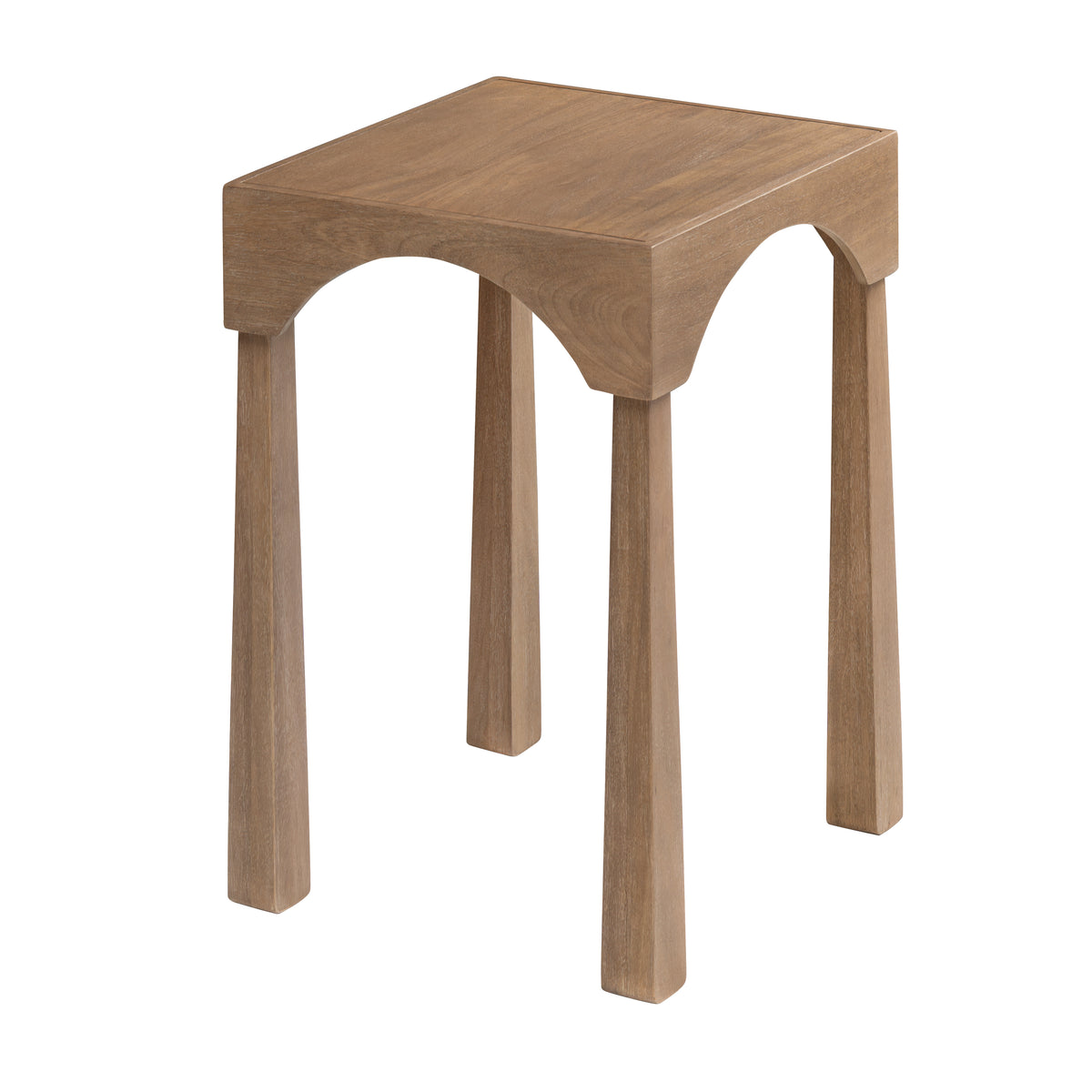 Casa Solid Wood & Mango Veneer Side Table - Cerused Taupe