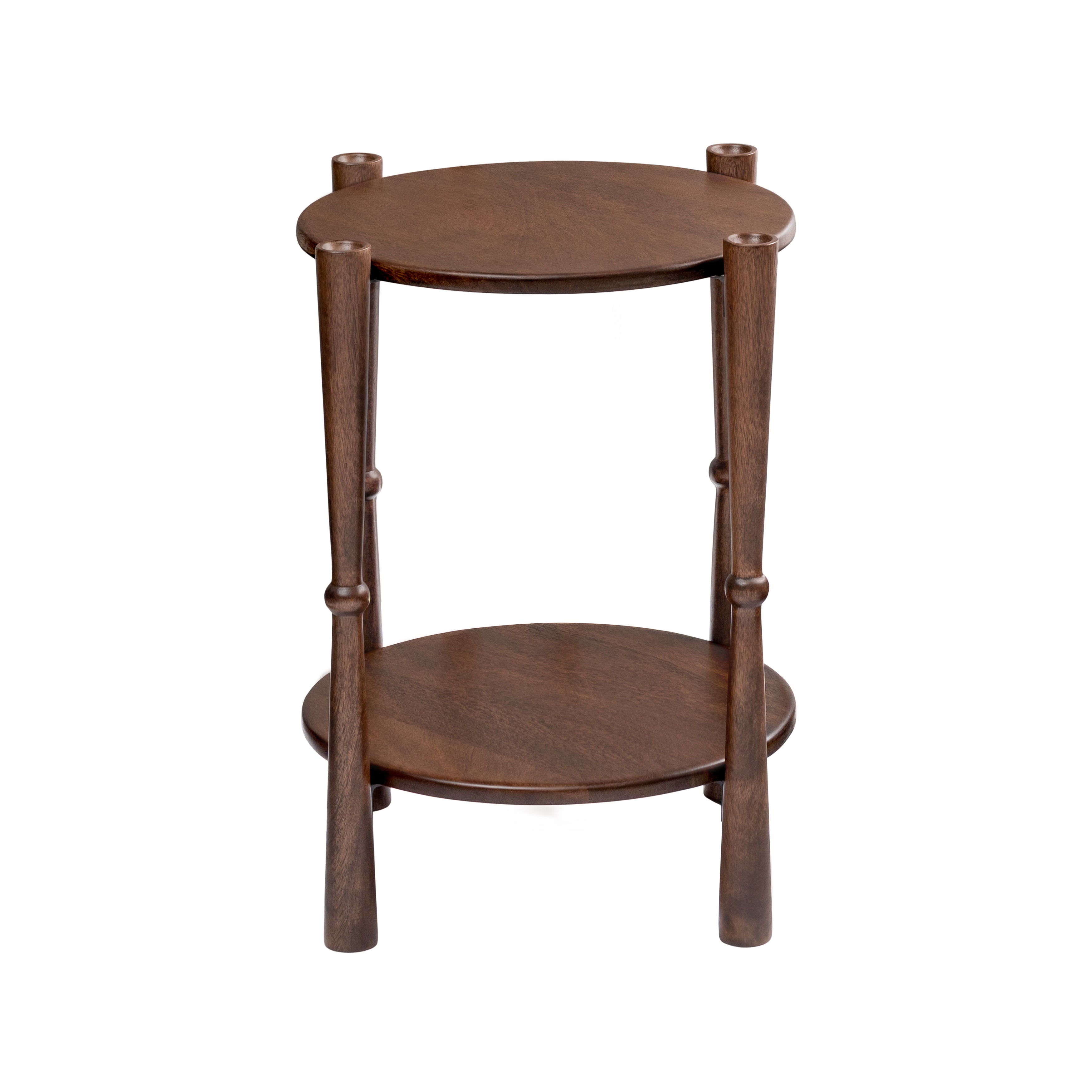 Olive Solid Wood Side Table - Espresso