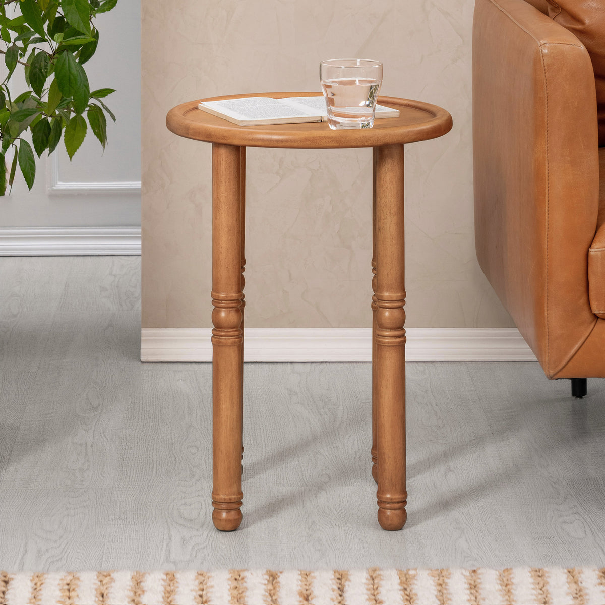 Pierre Solid Wood Side Table - Mid Tone Honey