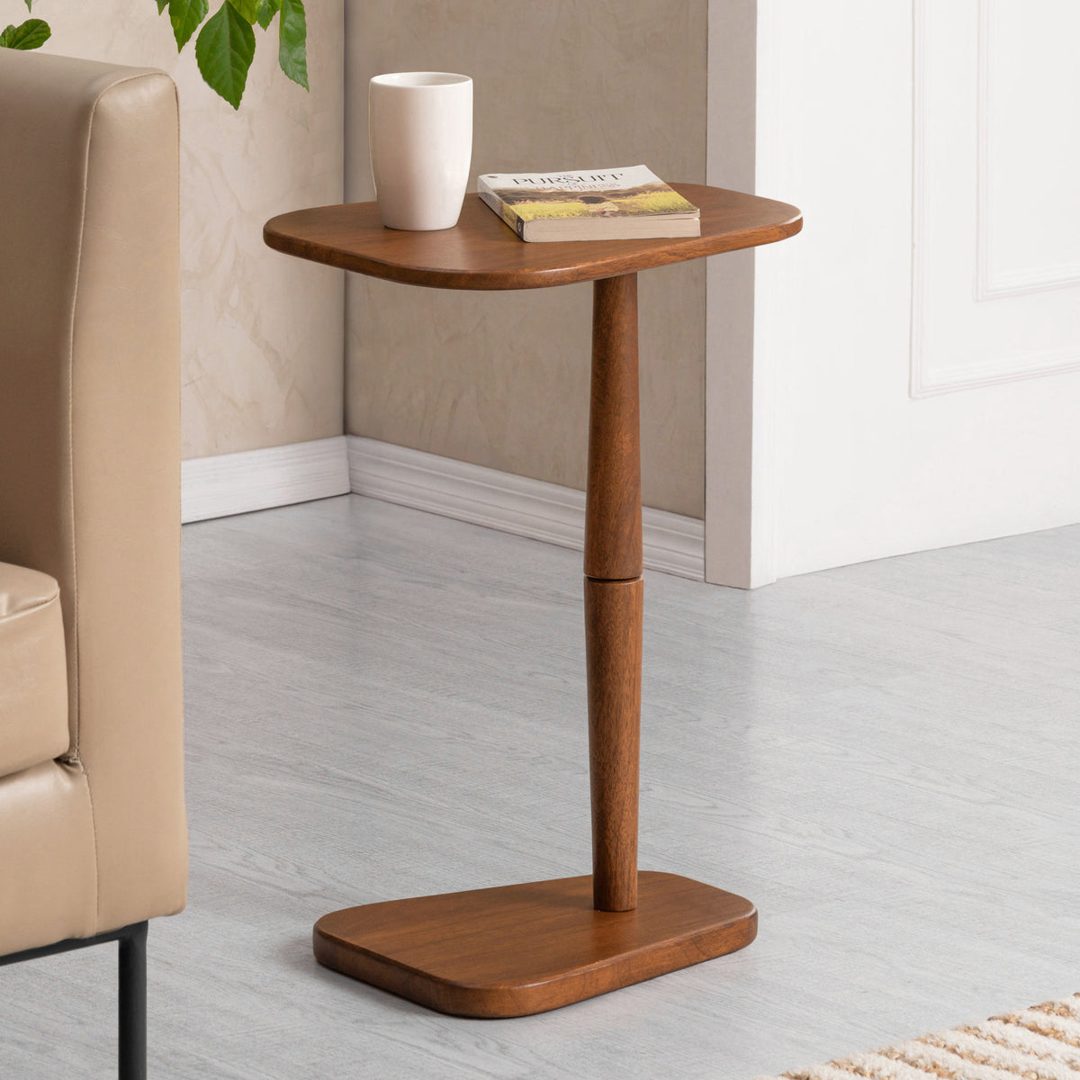 Alina Solid Wood End Table - Walnut