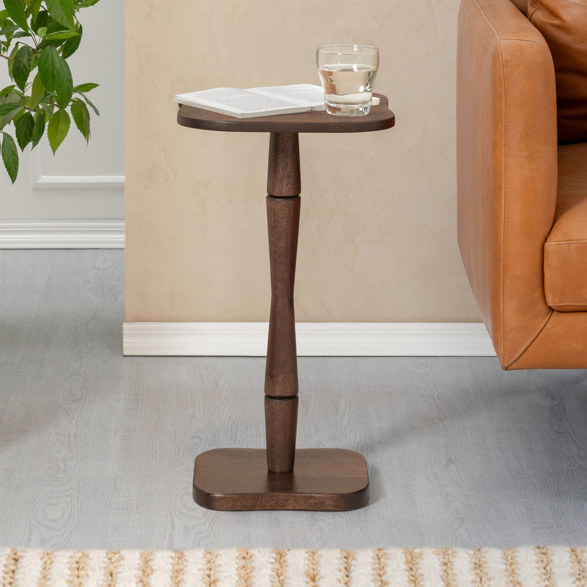 Jasmine Solid Wood Side Table - Espresso