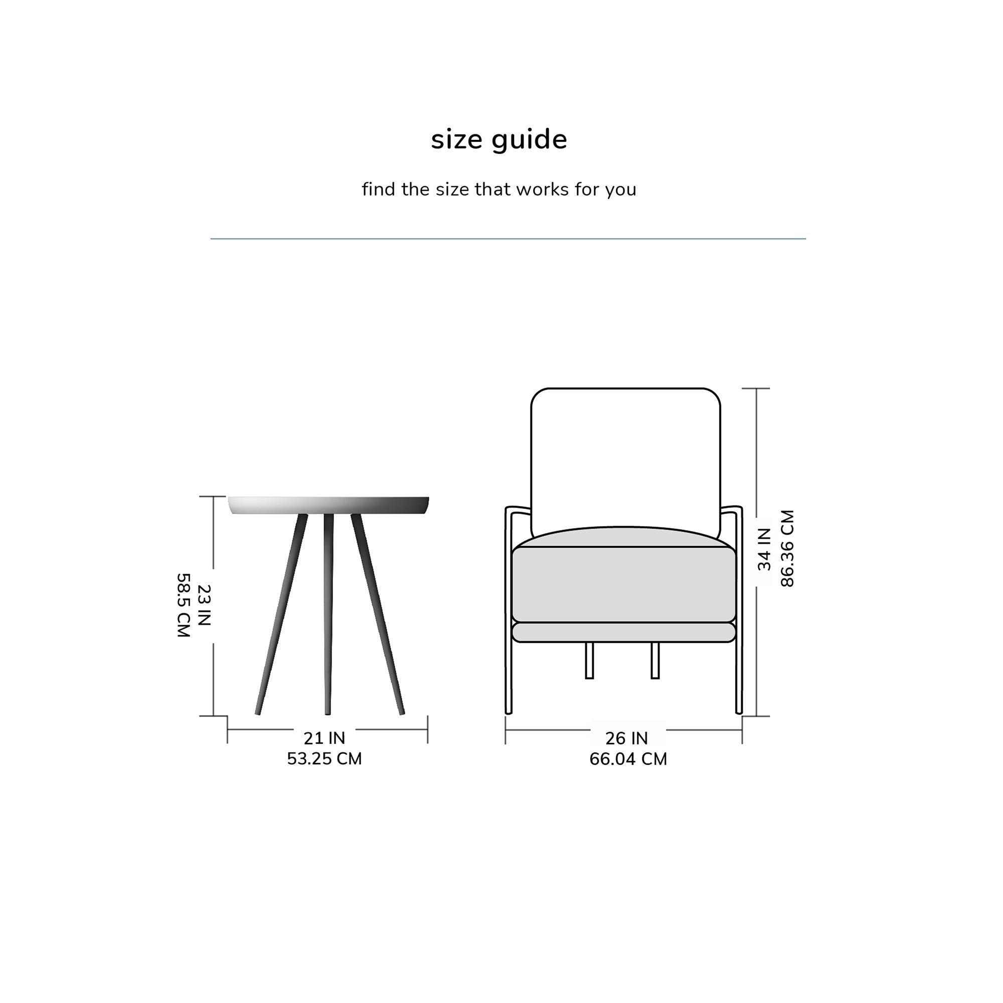 Chervey Tri Pin Side Table Large - Black