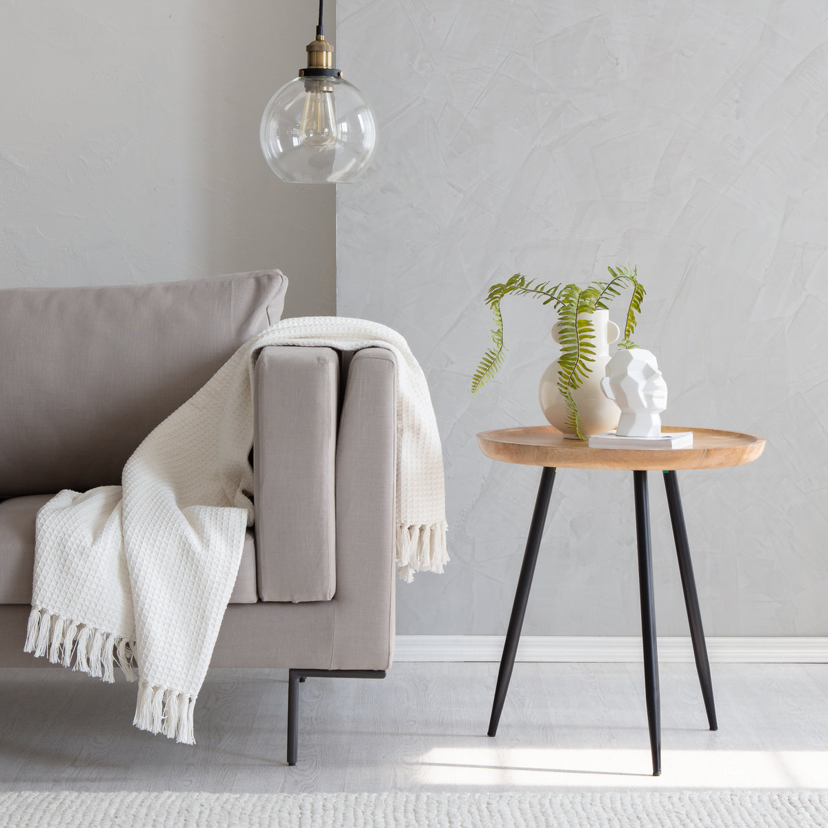 Chervey Tri Pin Side Table Large - Natural