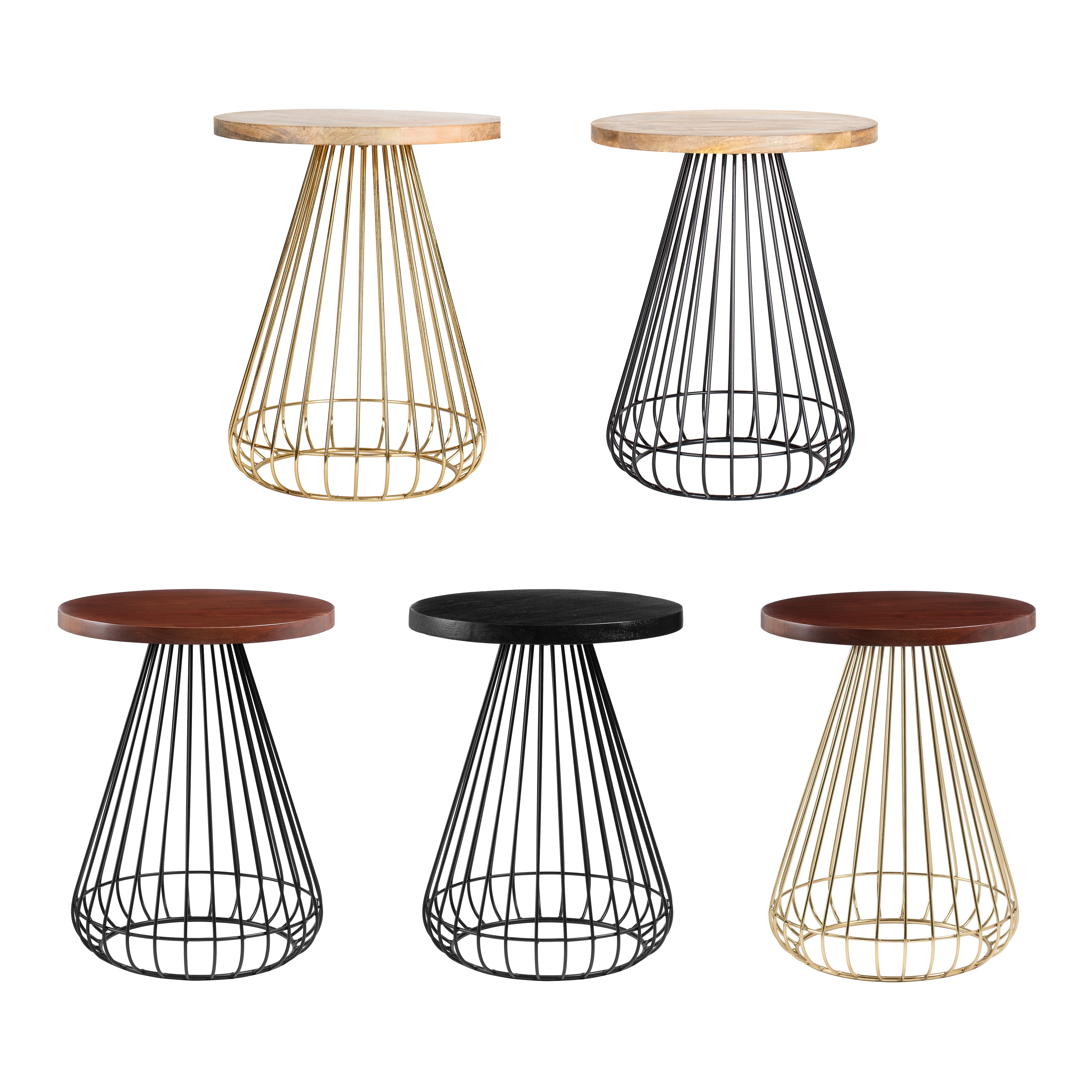 Melody Designer Cage Table - Gold