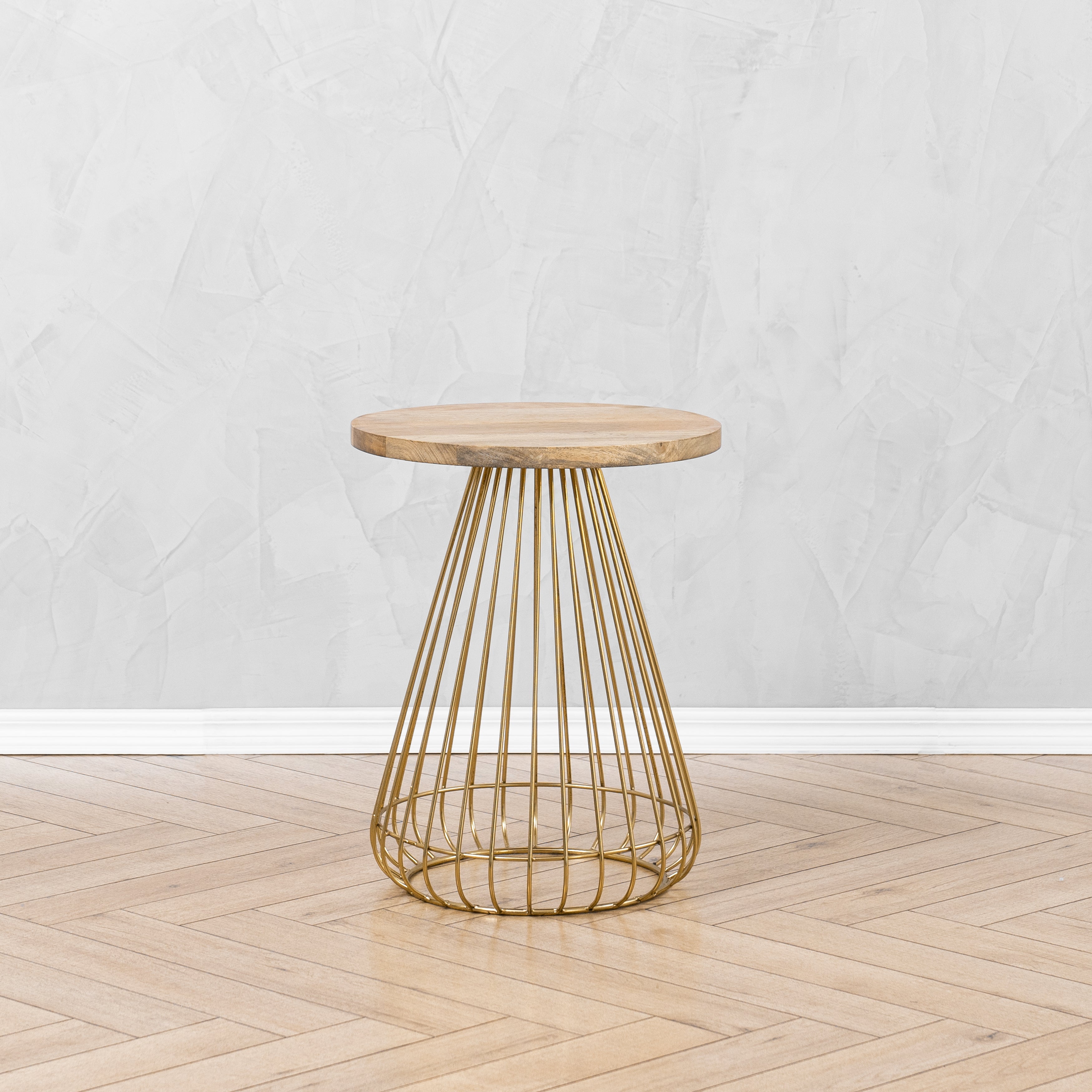 Melody Designer Cage Table - Gold