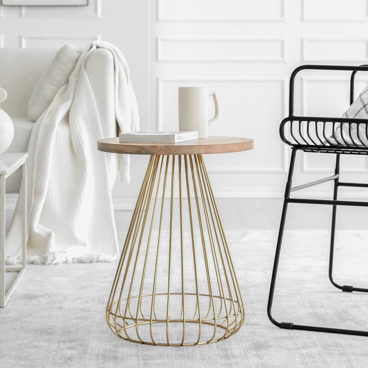 Melody Designer Cage Table - Gold