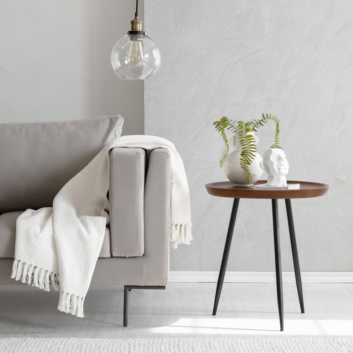 Chervey Tri Pin Side Table Large - Walnut