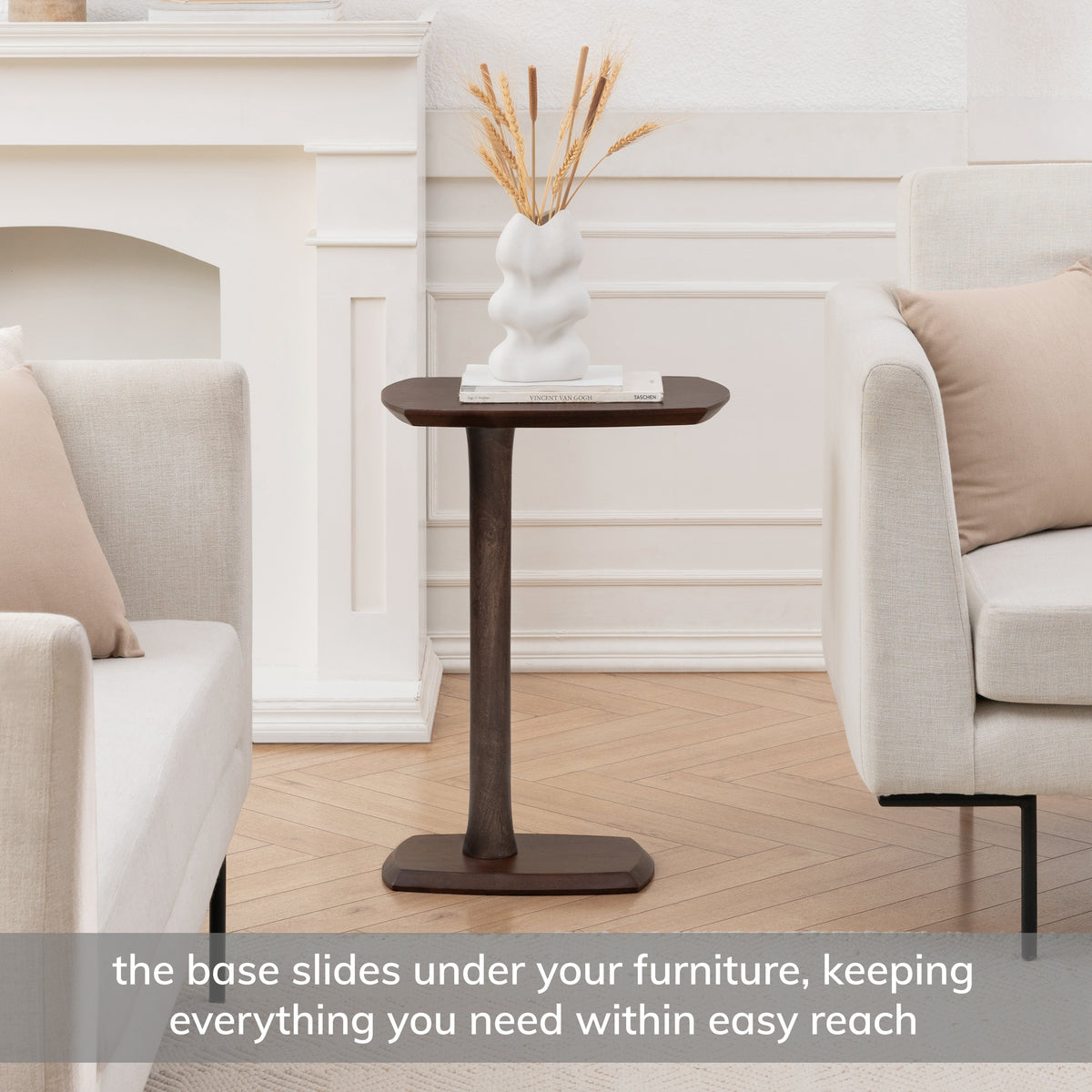 Ellis Solid Wood Side Table - Espresso